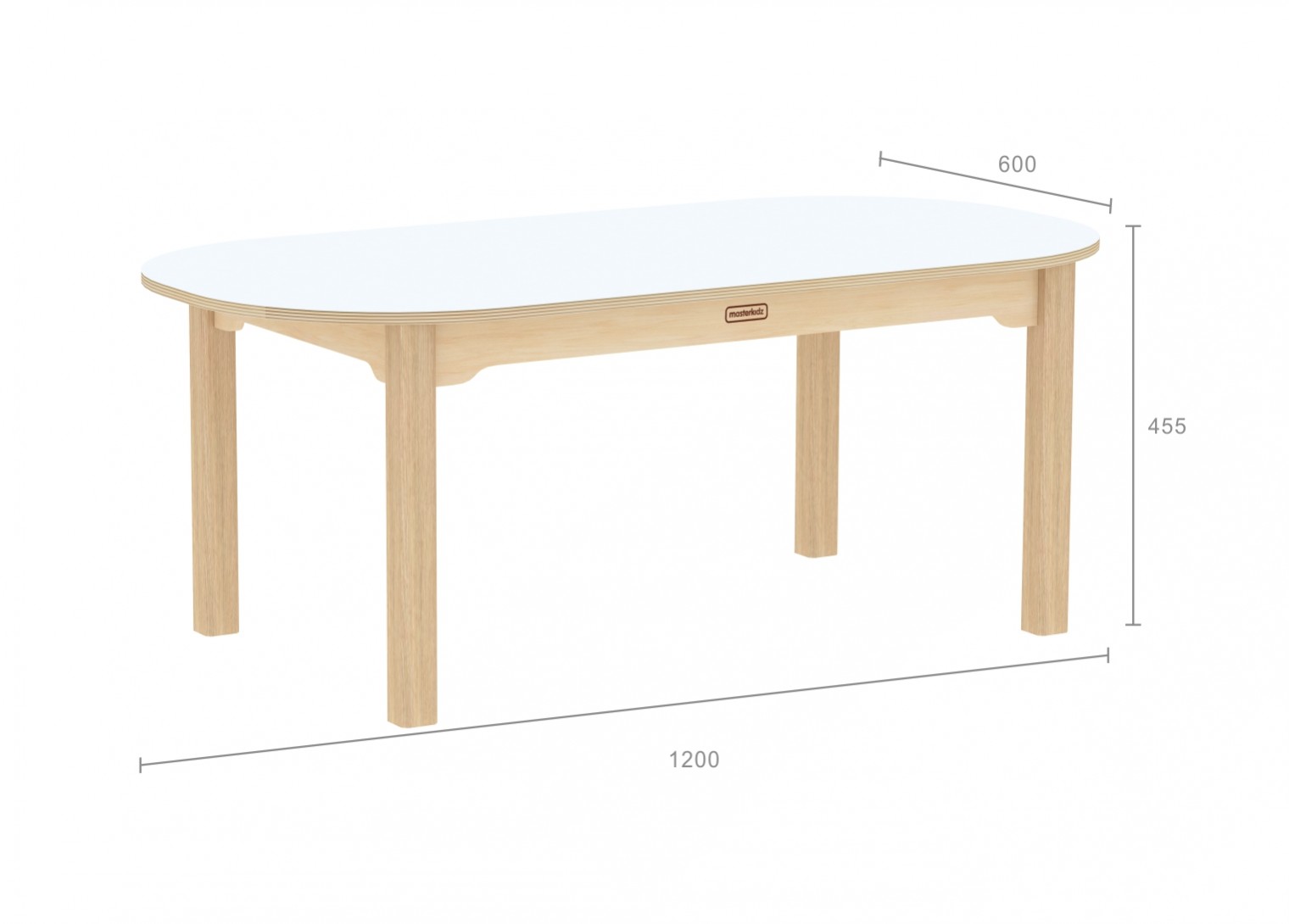 Inga Design Kids - 455H Oval-Shaped Table (White)