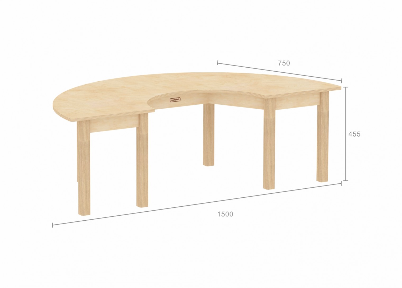 Inga Design Kids - 455H Horseshoe Activity Table (Clear Varnish)
