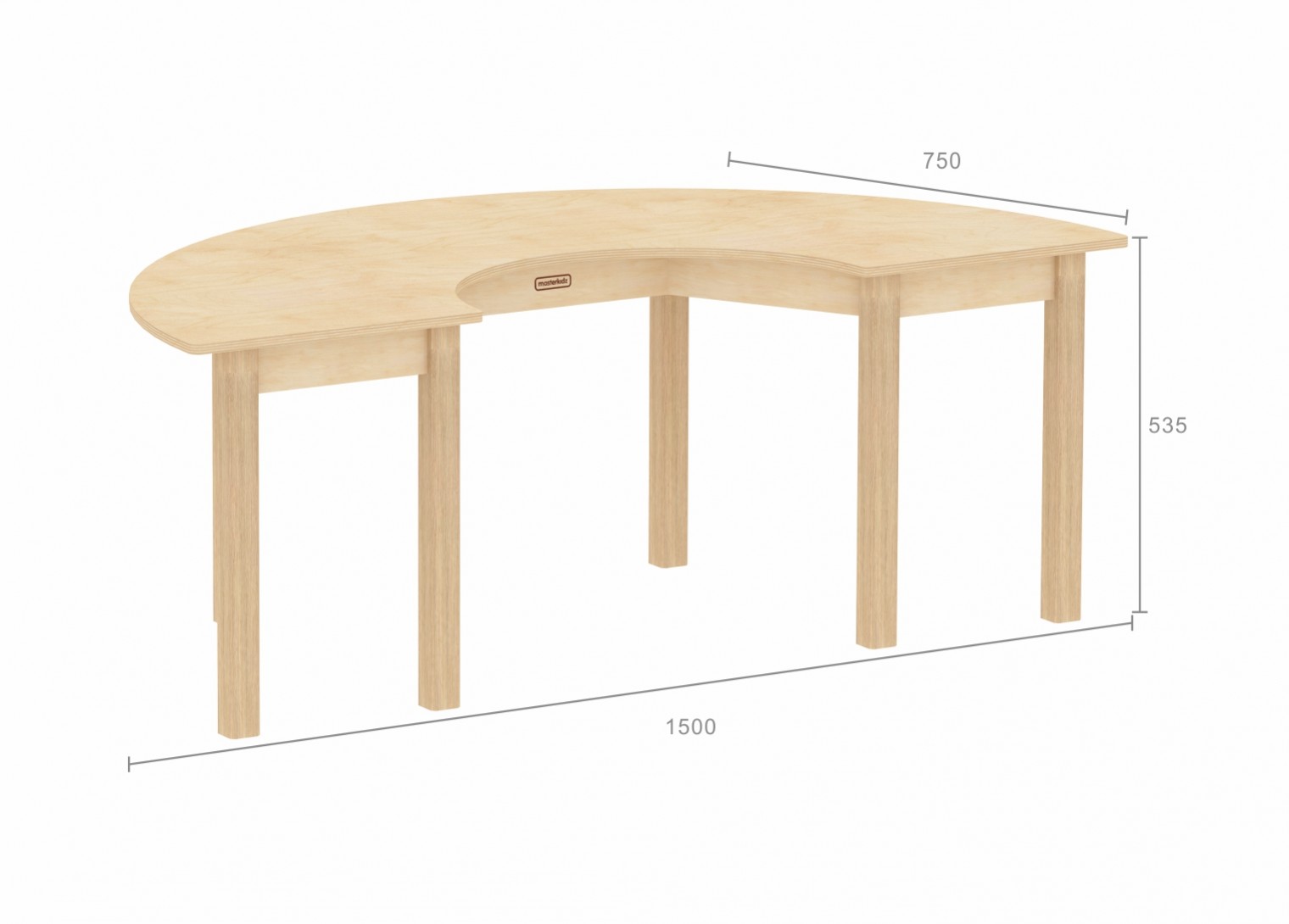 Inga Design Kids - 535H Horseshoe Activity Table (Clear Varnish)