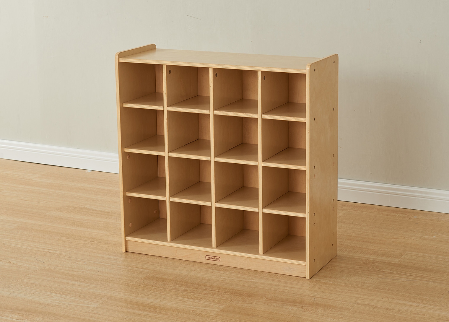 800H x 800L 16 Compartment Shelving Unit - Wooden Back