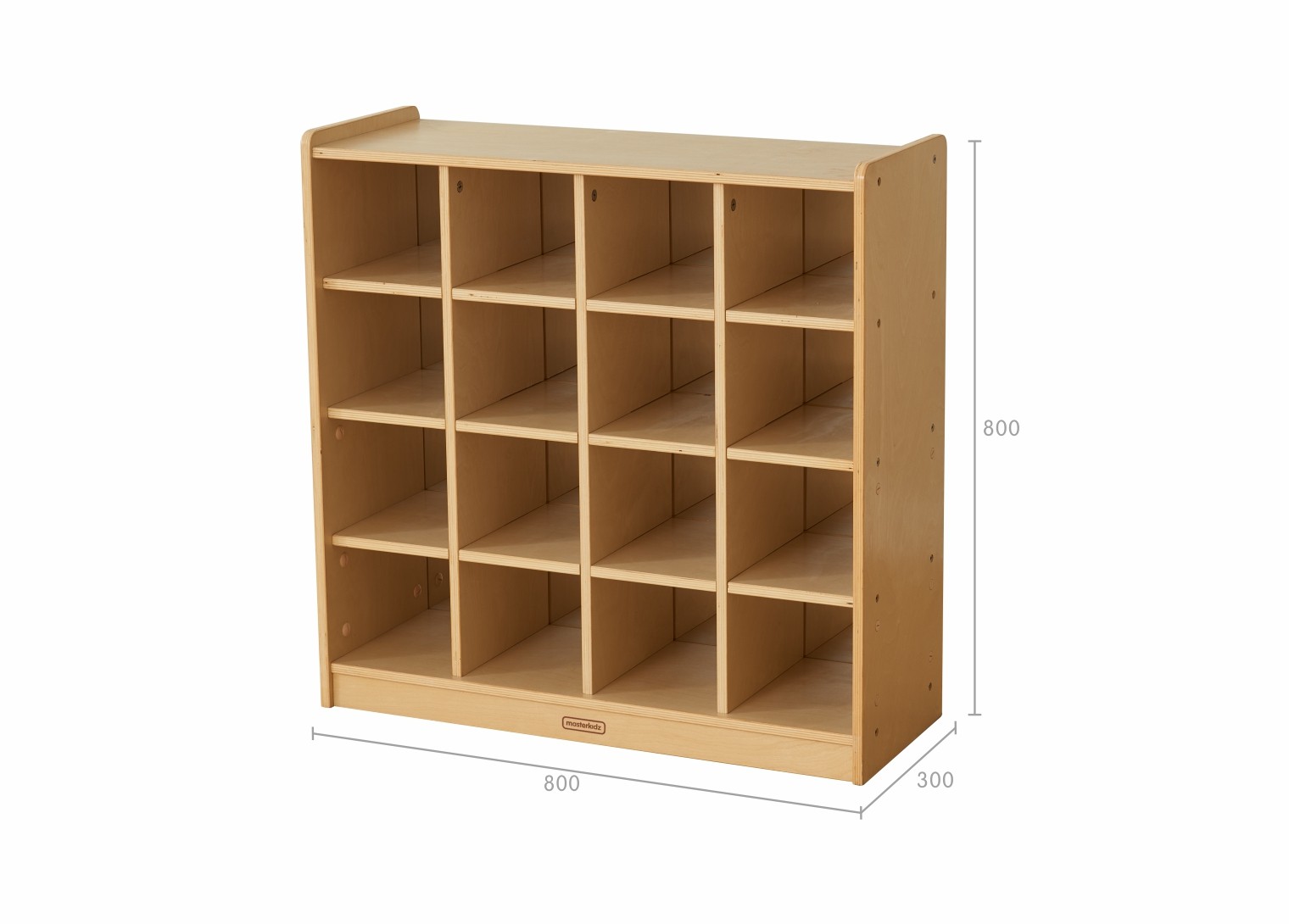 800H x 800L 16 Compartment Shelving Unit - Anti-Scratch Acrylic Mirror Back