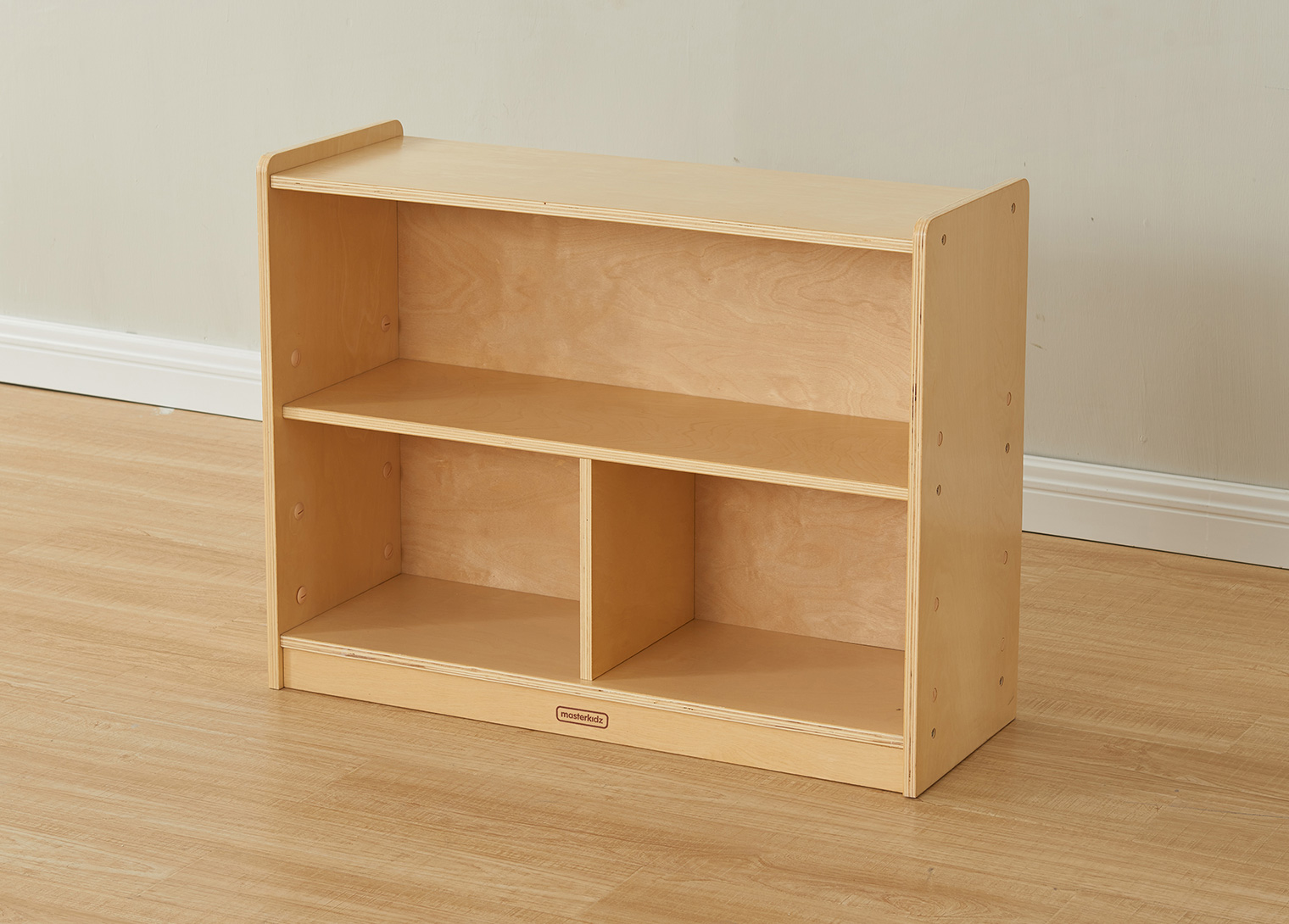 620H x 800L 3-Compartment Shelving Unit - Wooden Back