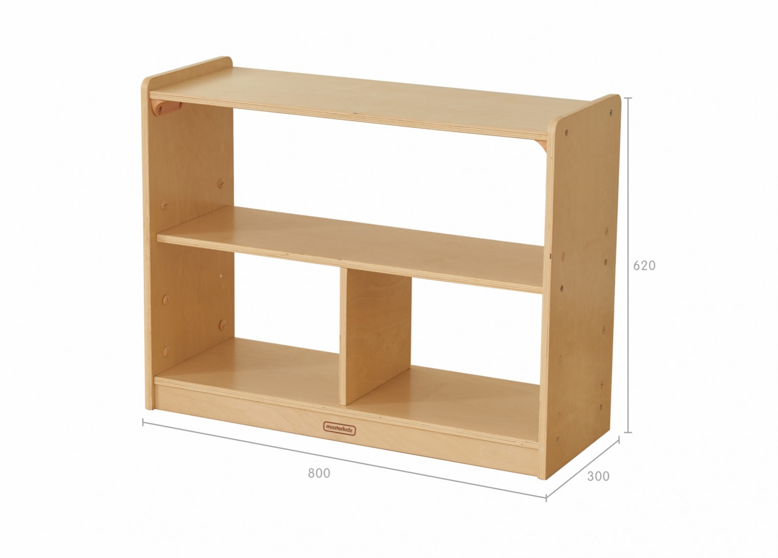 620H x 800L 3-Compartment Shelving Unit - Open Back