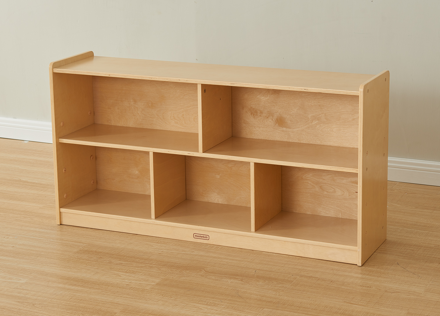 620H x 1200L 5-Compartment Shelving Unit - Wooden Back