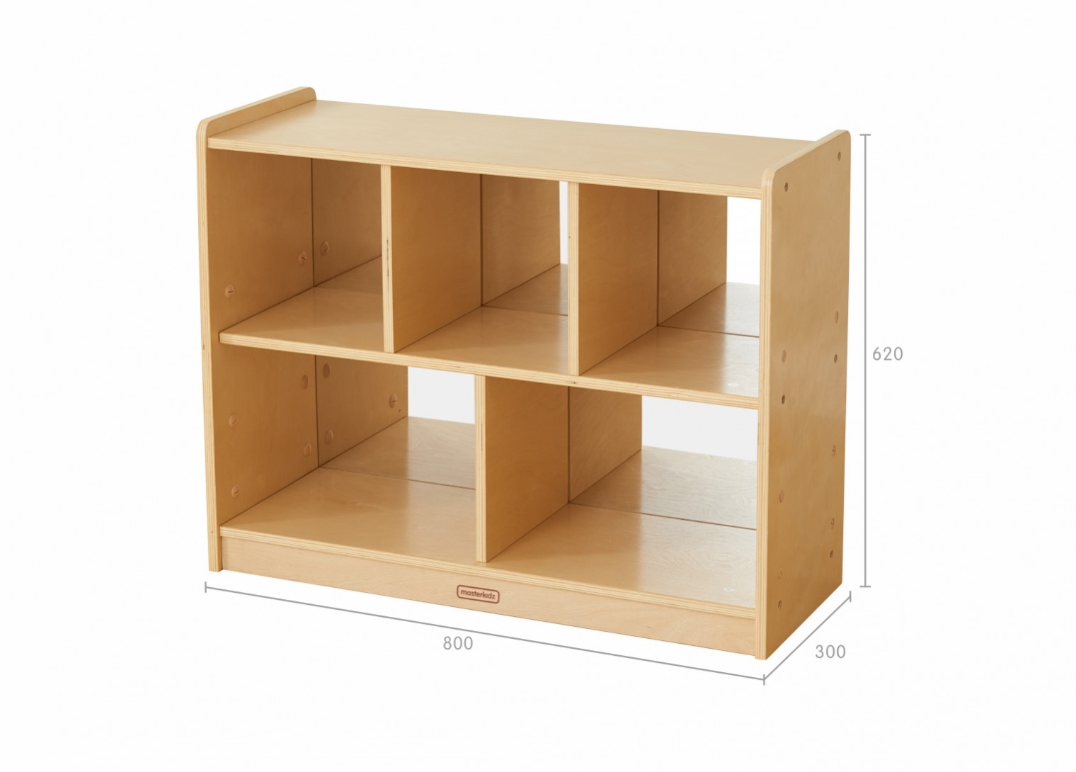 620H x 800L 5-Compartment Shelving Unit - Anti-Scratch Acrylic Mirror Back