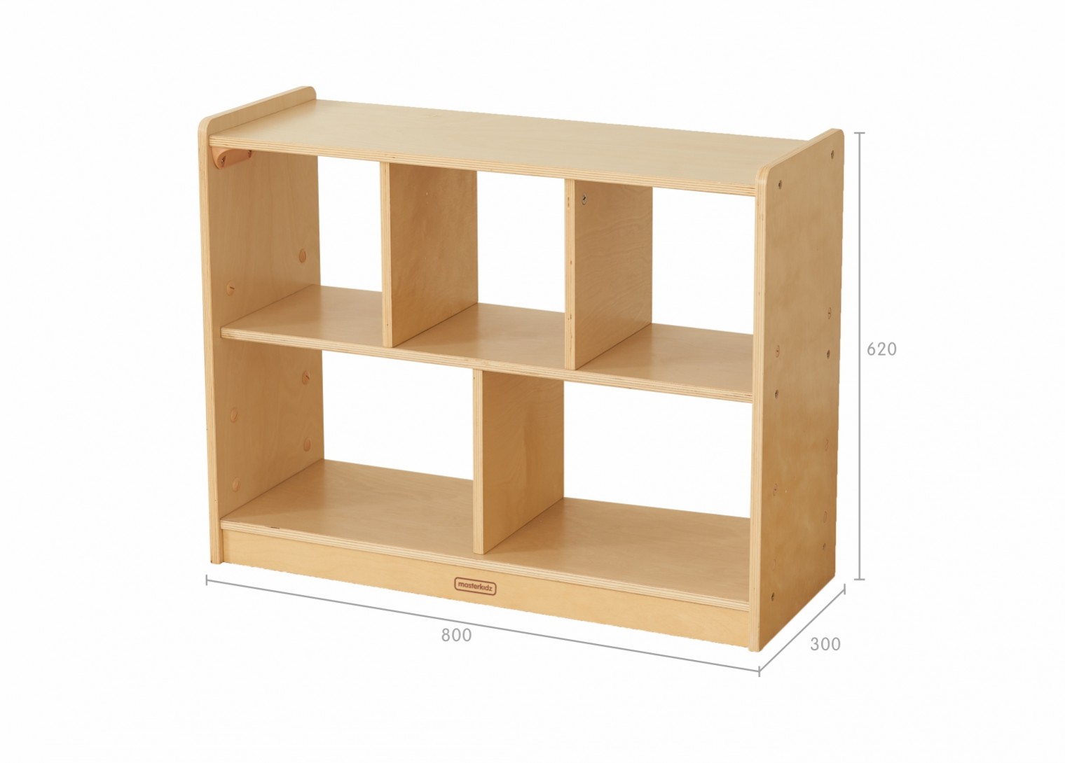 620H x 800L 5-Compartment Shelving Unit - Open Back