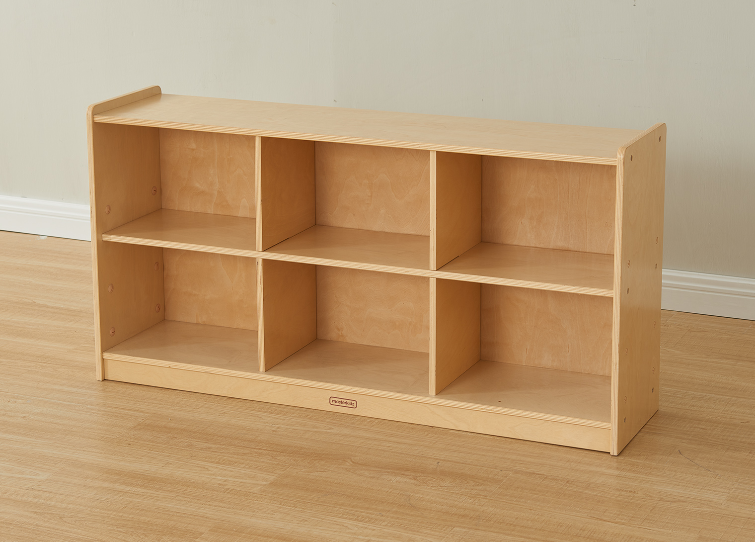 620H x 1200L 6-Compartment Shelving Unit - Wooden Back