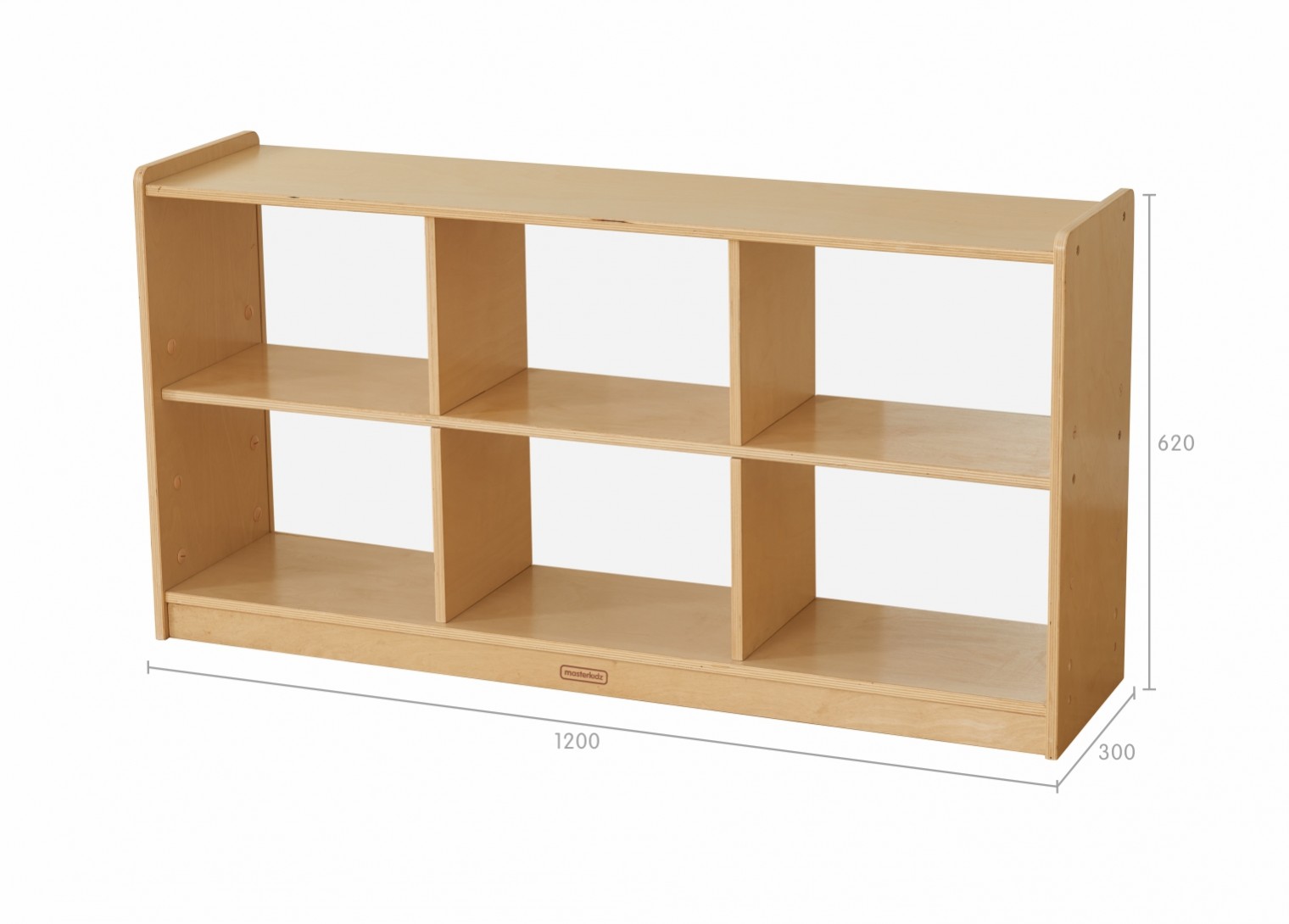 620H x 1200L 6-Compartment Shelving Unit - Open Back