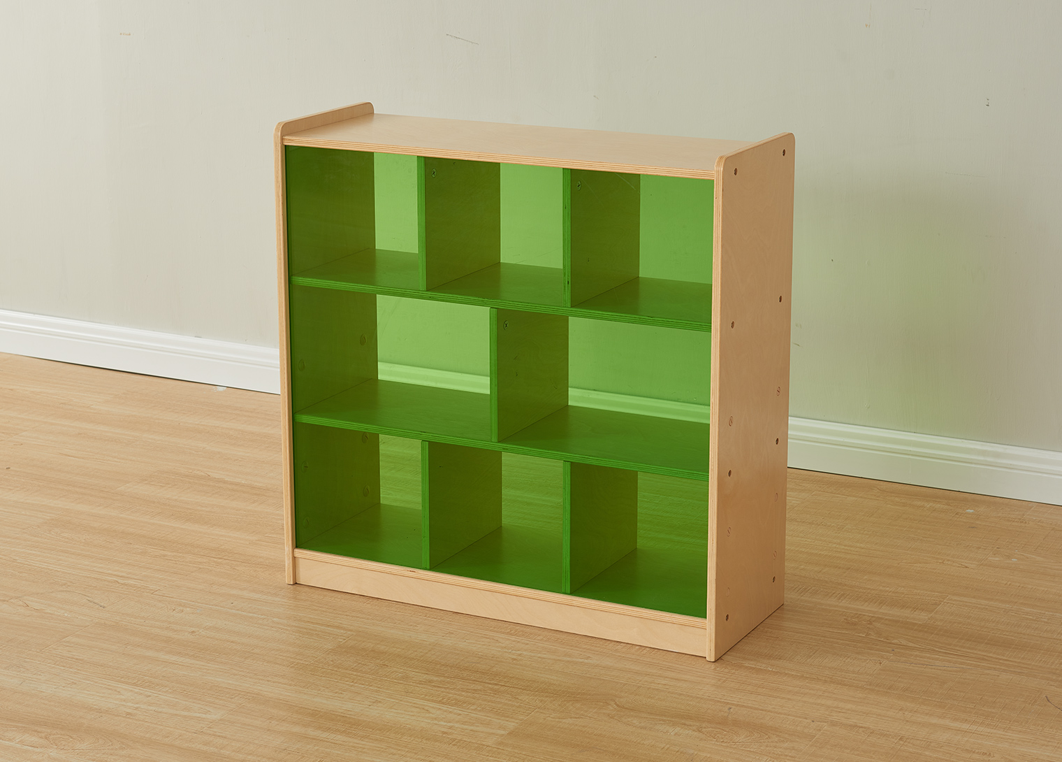 800H x 800L 8 Compartment Shelving Unit - Translucent Green Back