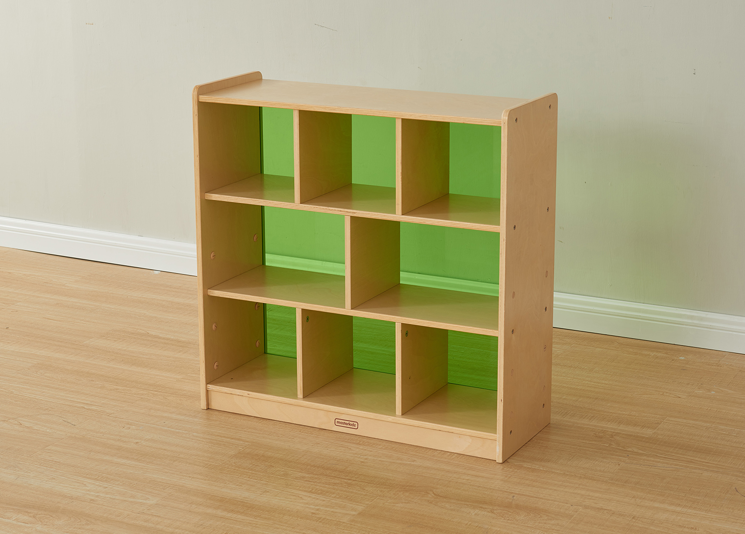 800H x 800L 8 Compartment Shelving Unit - Translucent Green Back