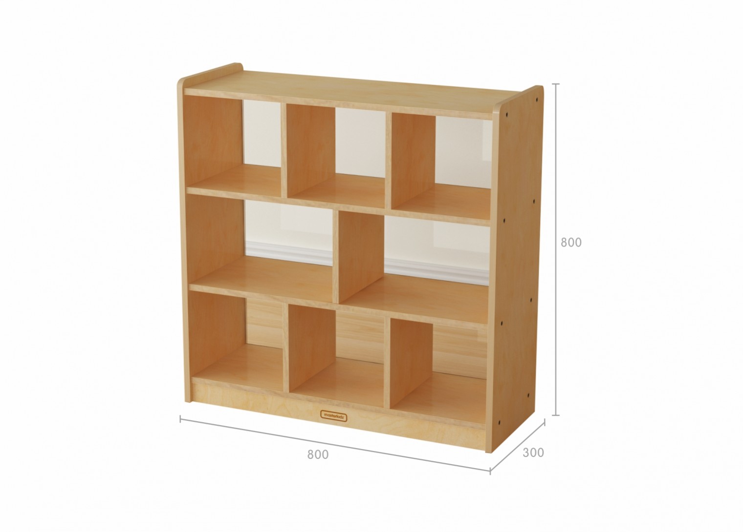 800H x 800L 8  -Compartment Shelving Unit - Transparent Back