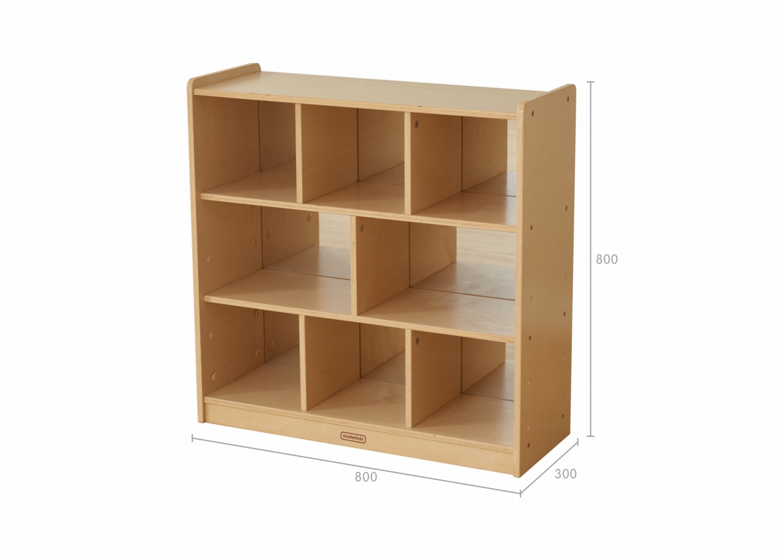 800H x 800L 8 Compartment Shelving Unit - Anti-Scratch Acrylic Mirror Back 