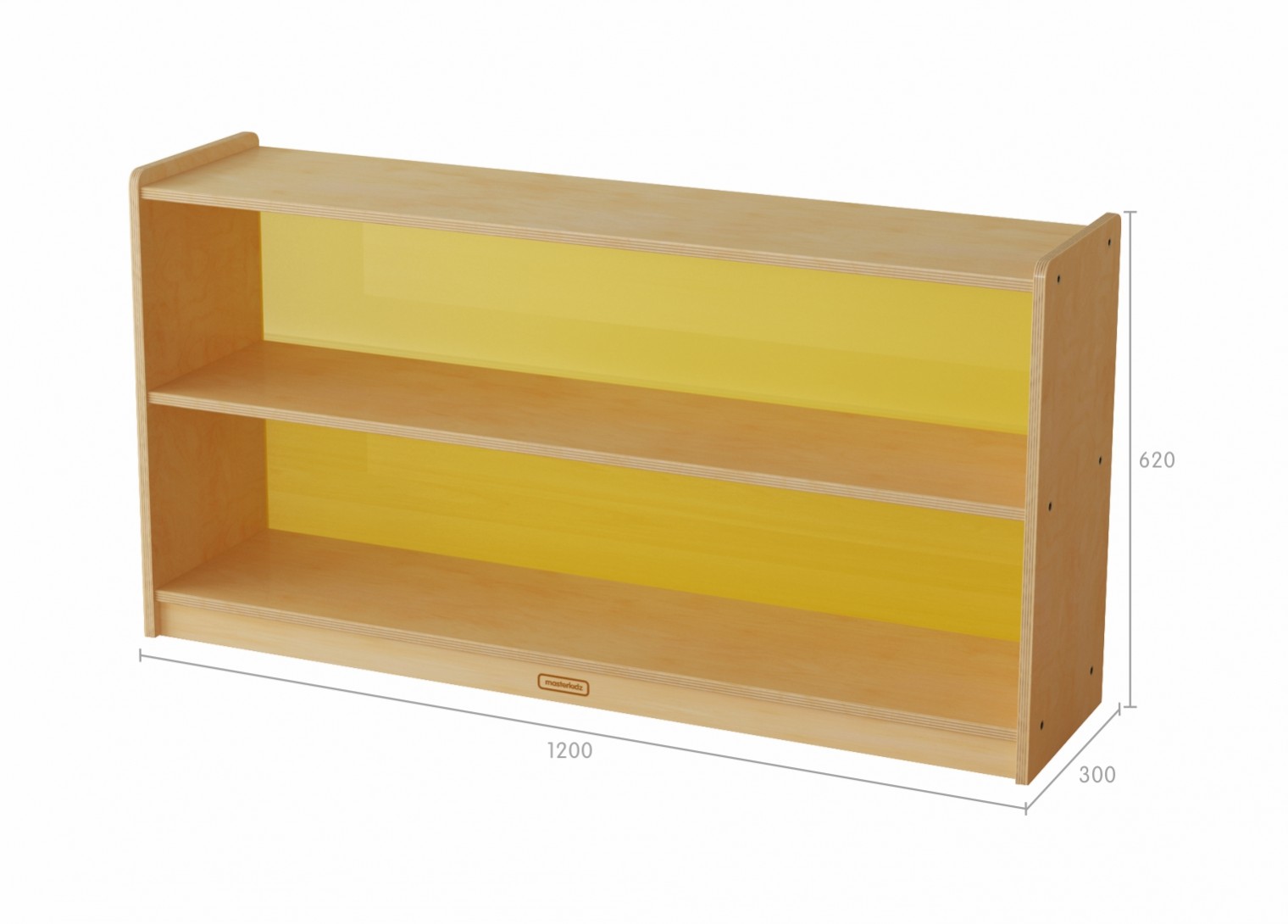 620H x 1200L Shelving Unit - Translucent Yellow Back