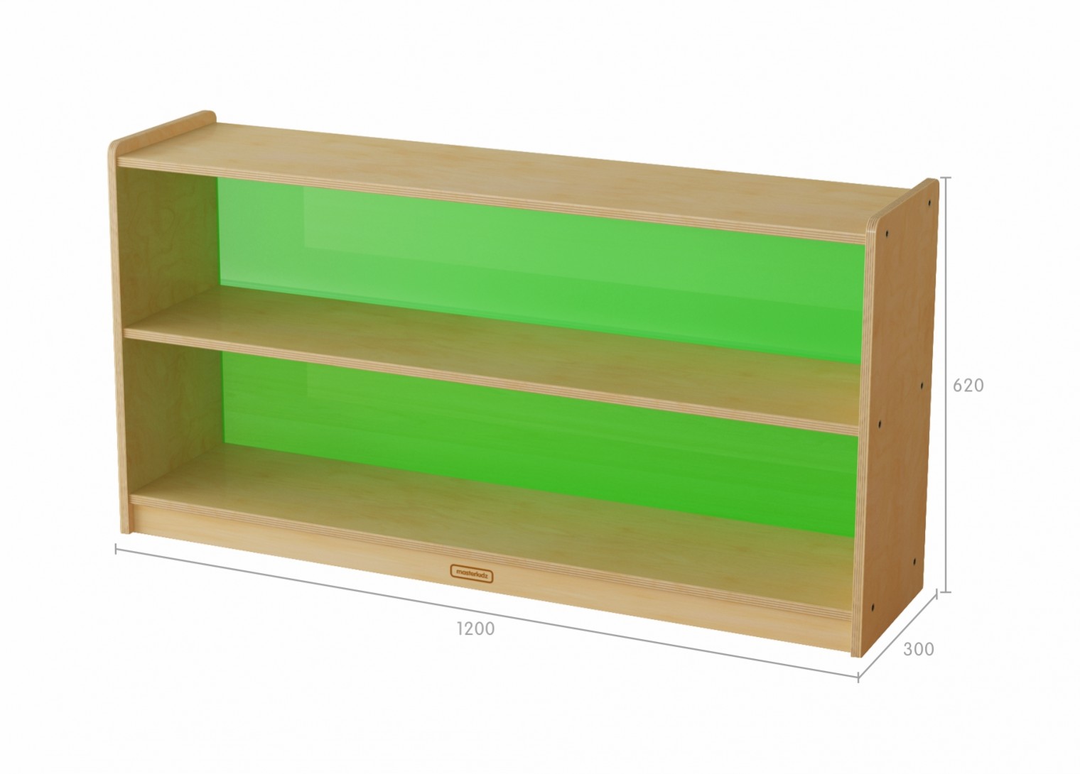 620H x 1200L Shelving Unit - Translucent Green Back