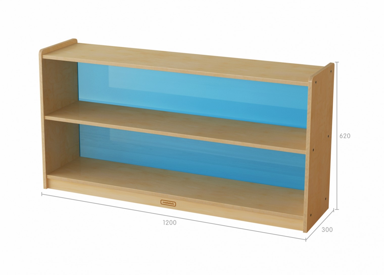 620H x 1200L Shelving Unit - Translucent Blue Back