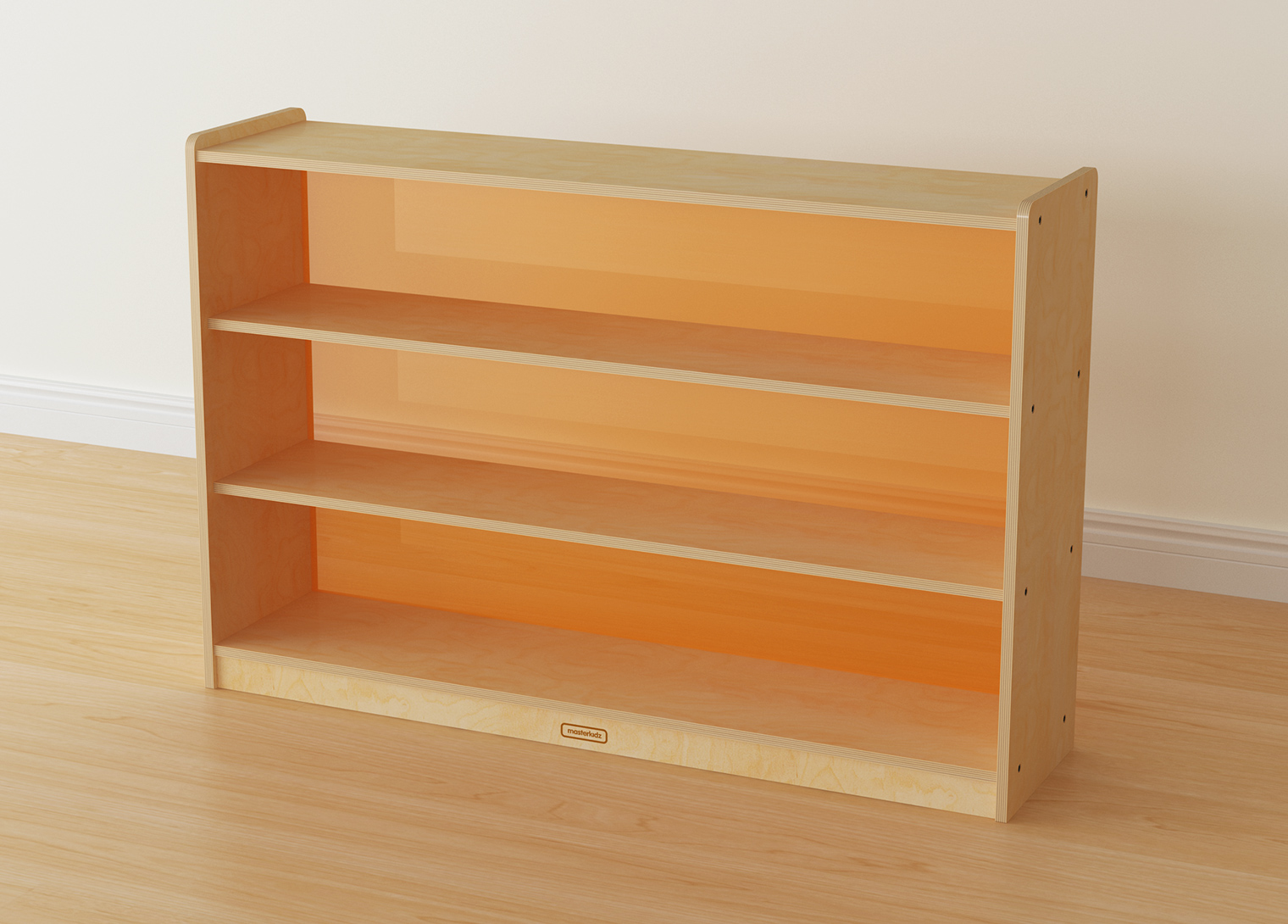 800H x 1200L Shelving Unit - Translucent Orange Back