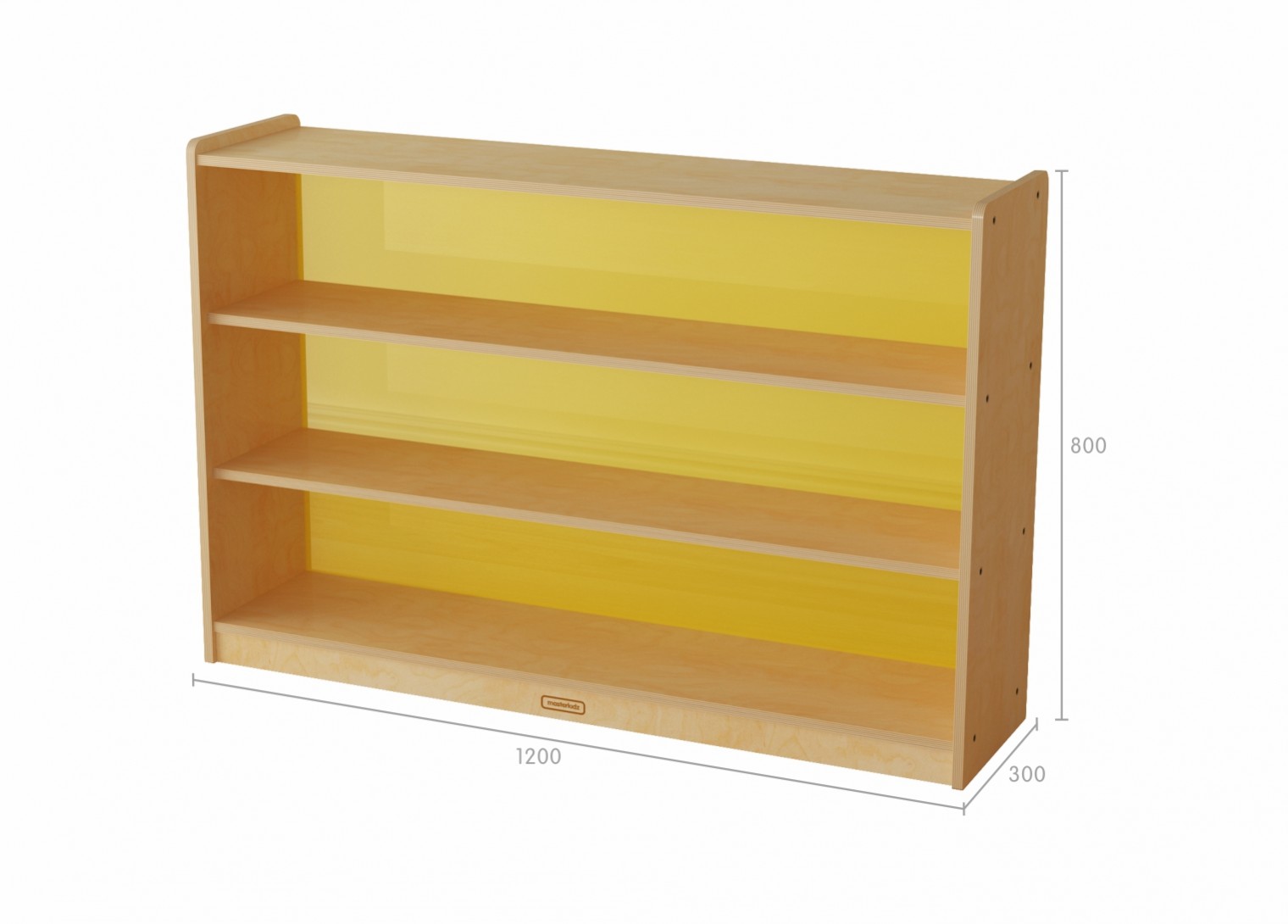 800H x 1200L Shelving Unit - Translucent Yellow Back