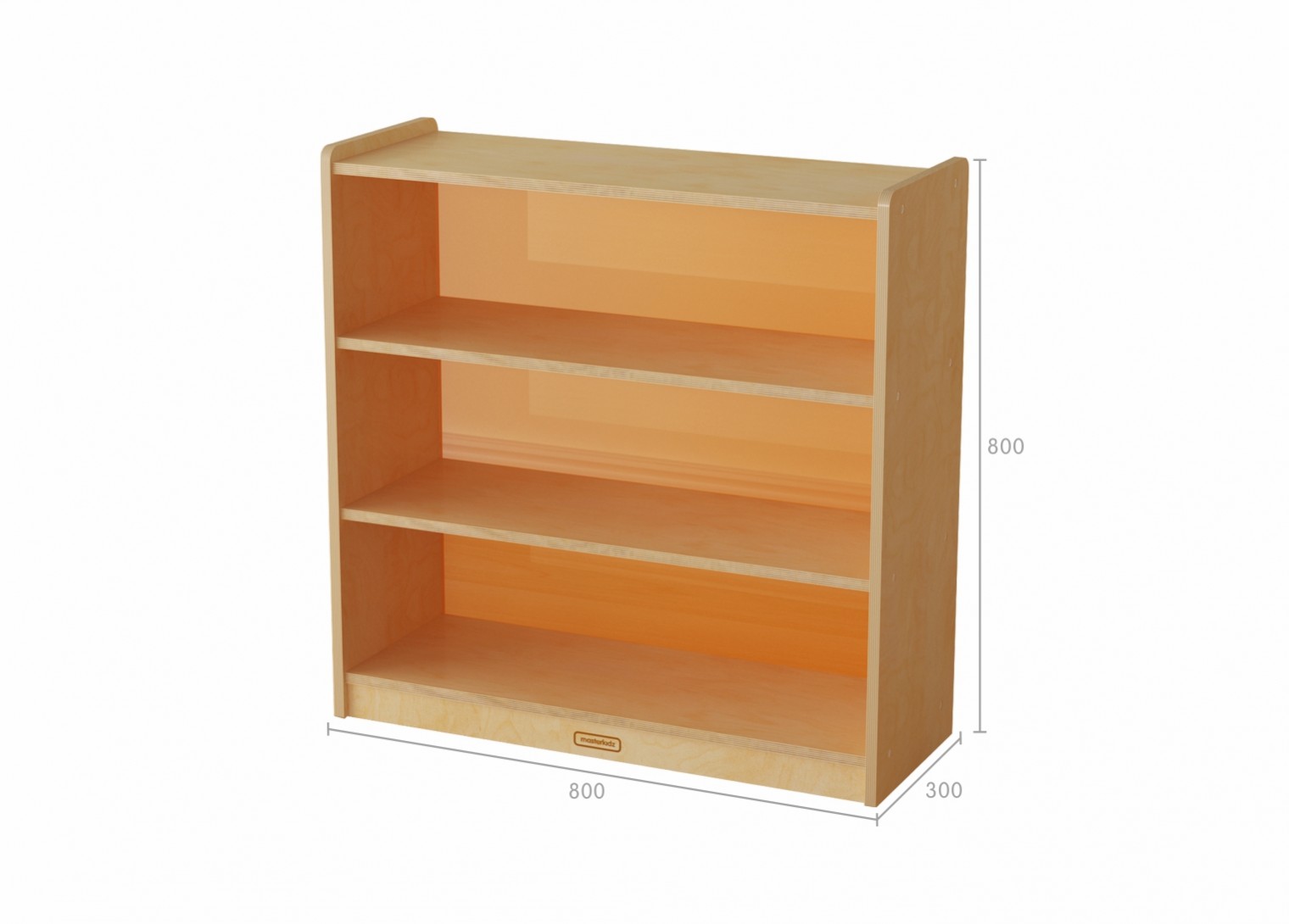 800H x 800L Shelving Unit - Translucent Orange Back