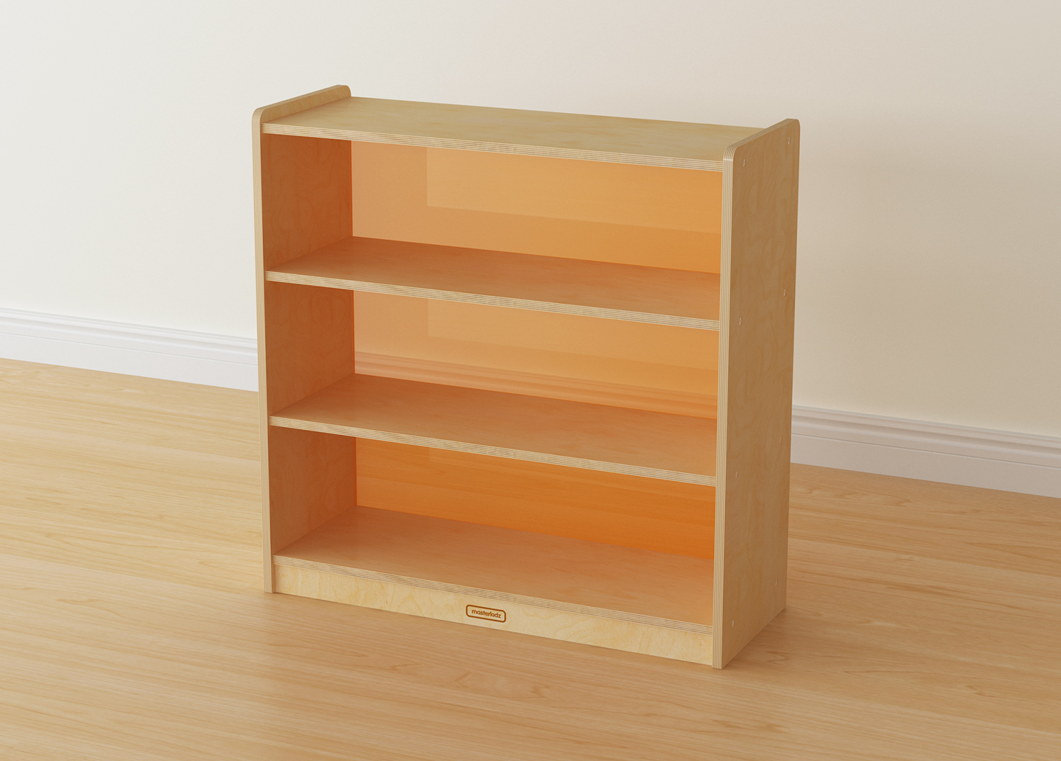 800H x 800L Shelving Unit - Translucent Orange Back