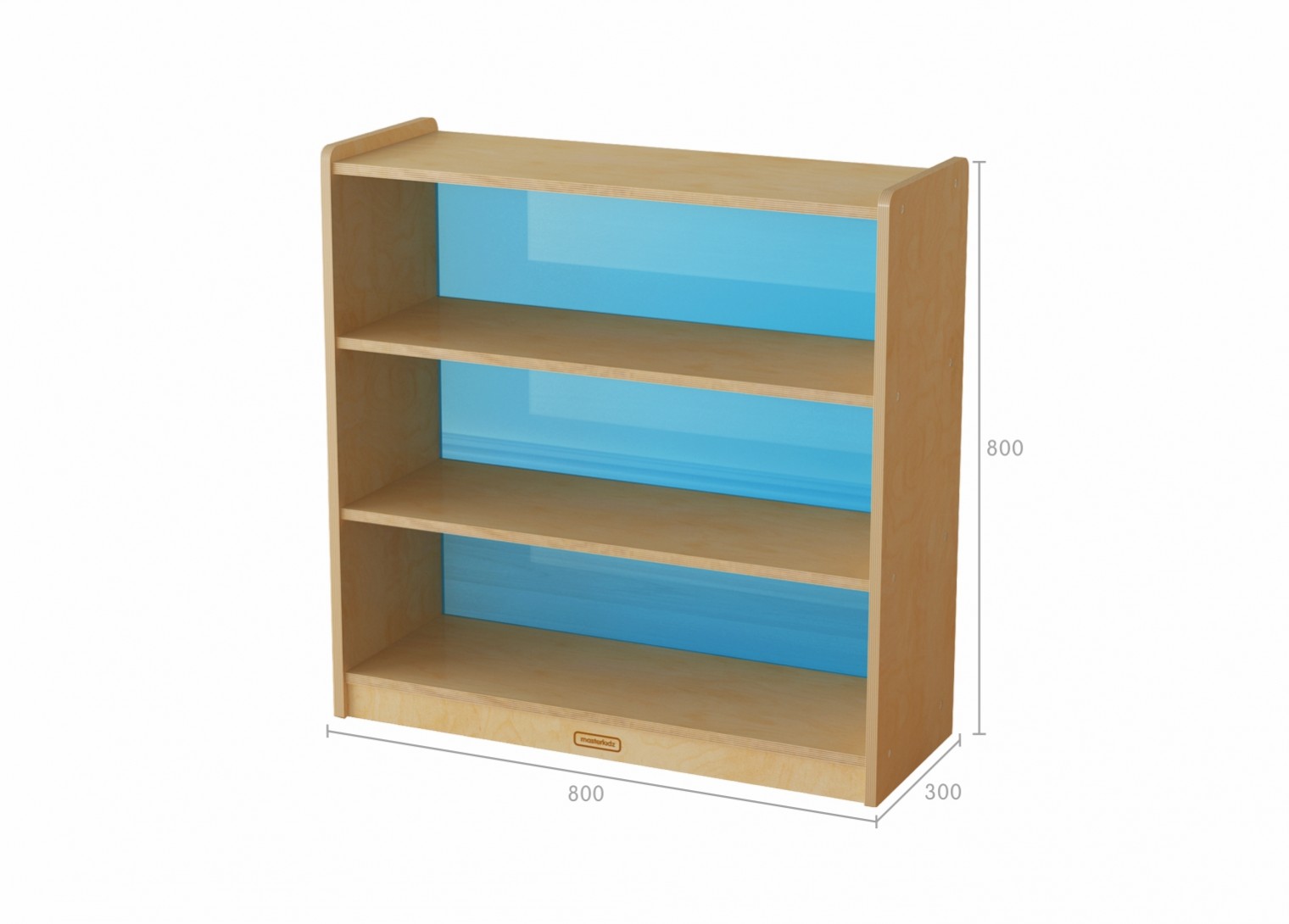 800H x 800L Shelving Unit - Translucent Blue Back