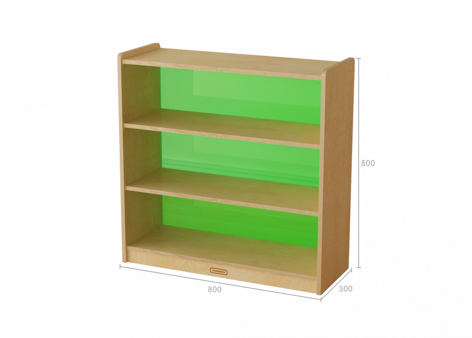 800H x 800L Shelving Unit - Translucent Green Back