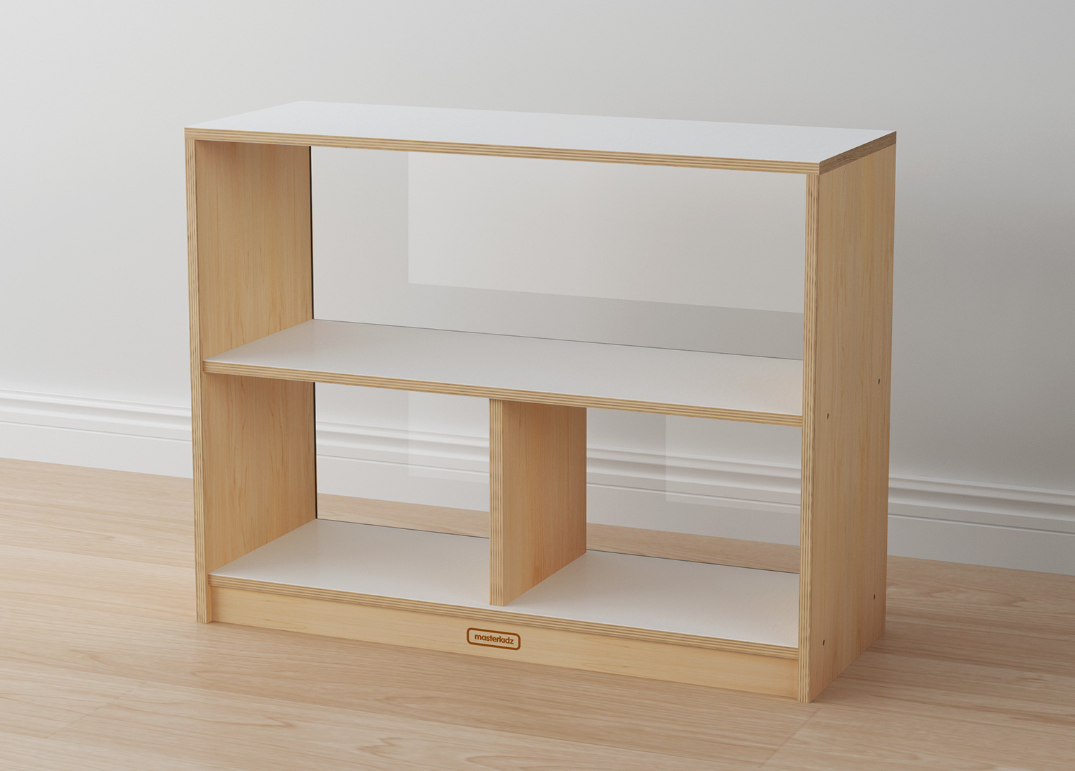 Snowdon - 620H x 800L 3-Compartment Shelving Unit - Transparent Back