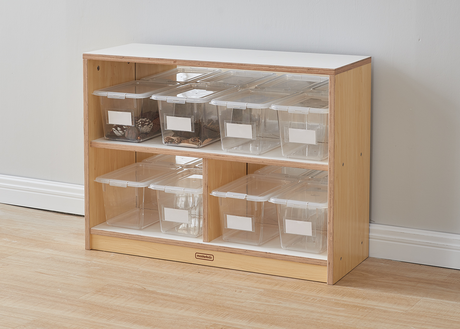 Snowdon - 620H x 800L 3-Compartment Shelving Unit - Anti-Scratch Acrylic Mirror Back