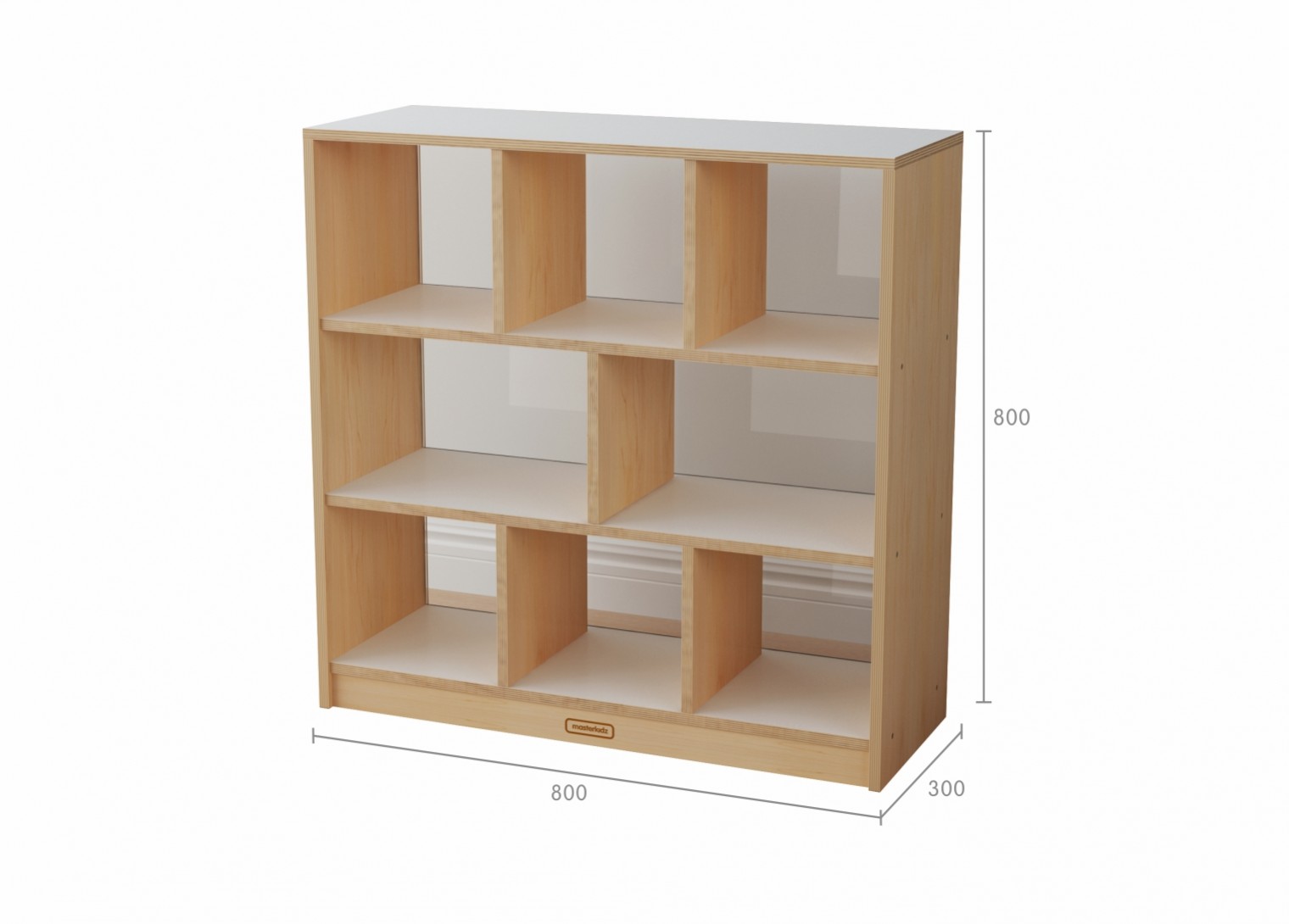 Snowdon - 800H x 800L 8  -Compartment Shelving Unit - Transparent Back