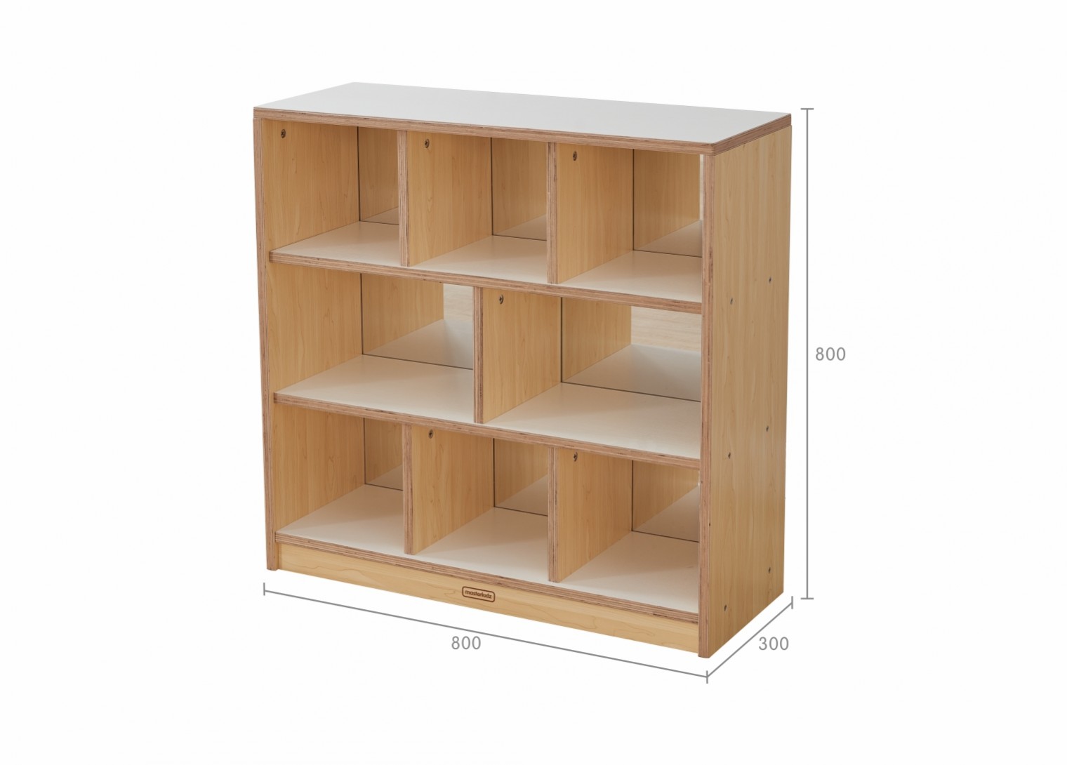 Snowdon - 800H x 800L 8 Compartment Shelving Unit - Anti-Scratch Acrylic Mirror Back