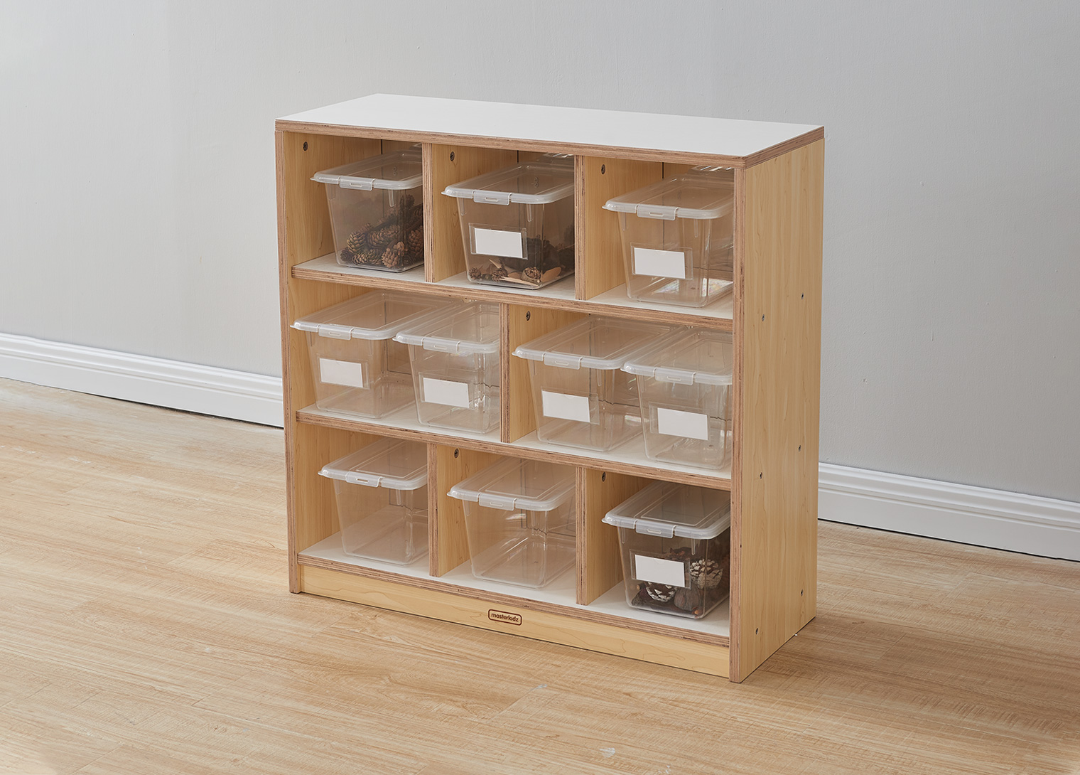 Snowdon - 800H x 800L 8 Compartment Shelving Unit - Anti-Scratch Acrylic Mirror Back