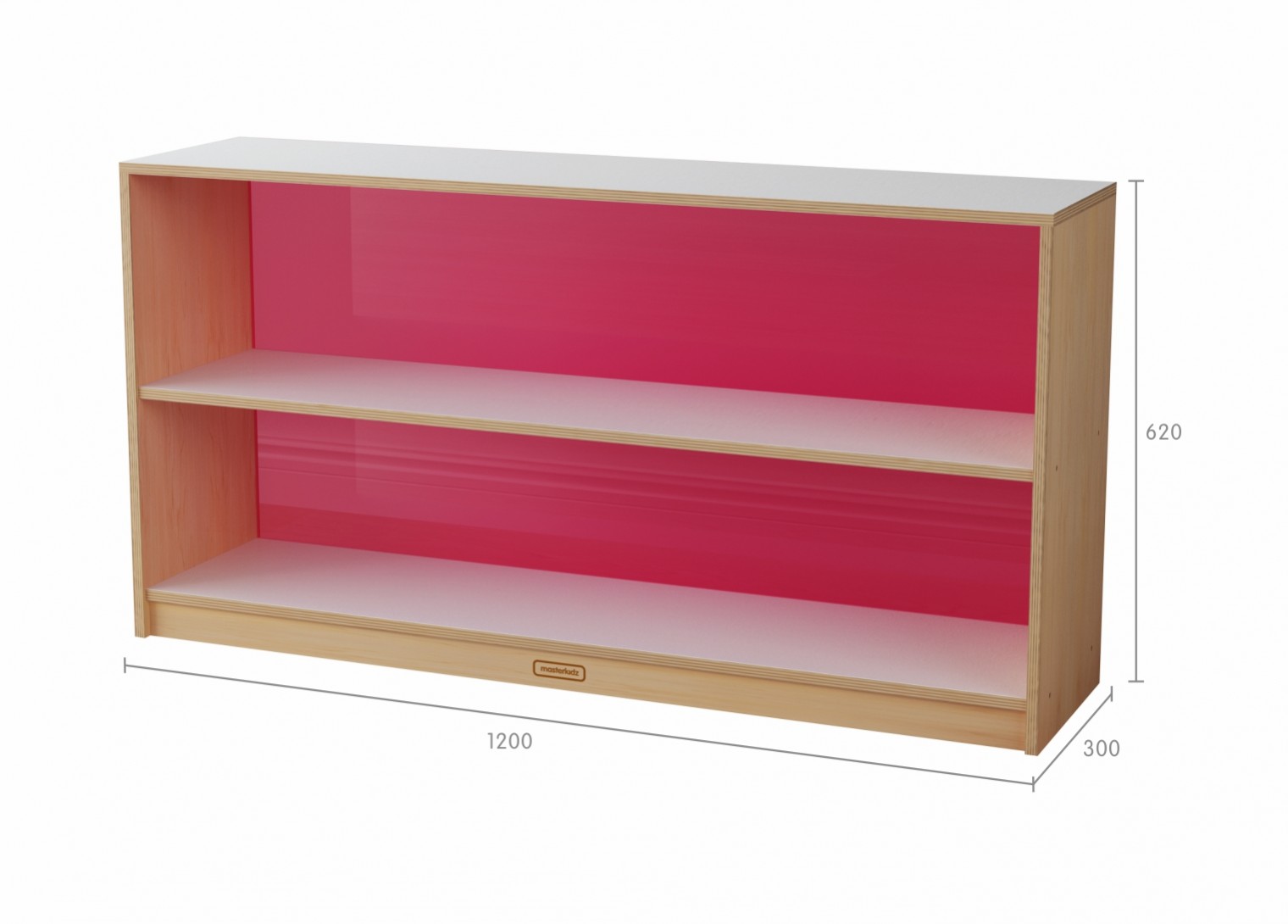 Snowdon - 620H x 1200L Shelving Unit - Translucent Red Back