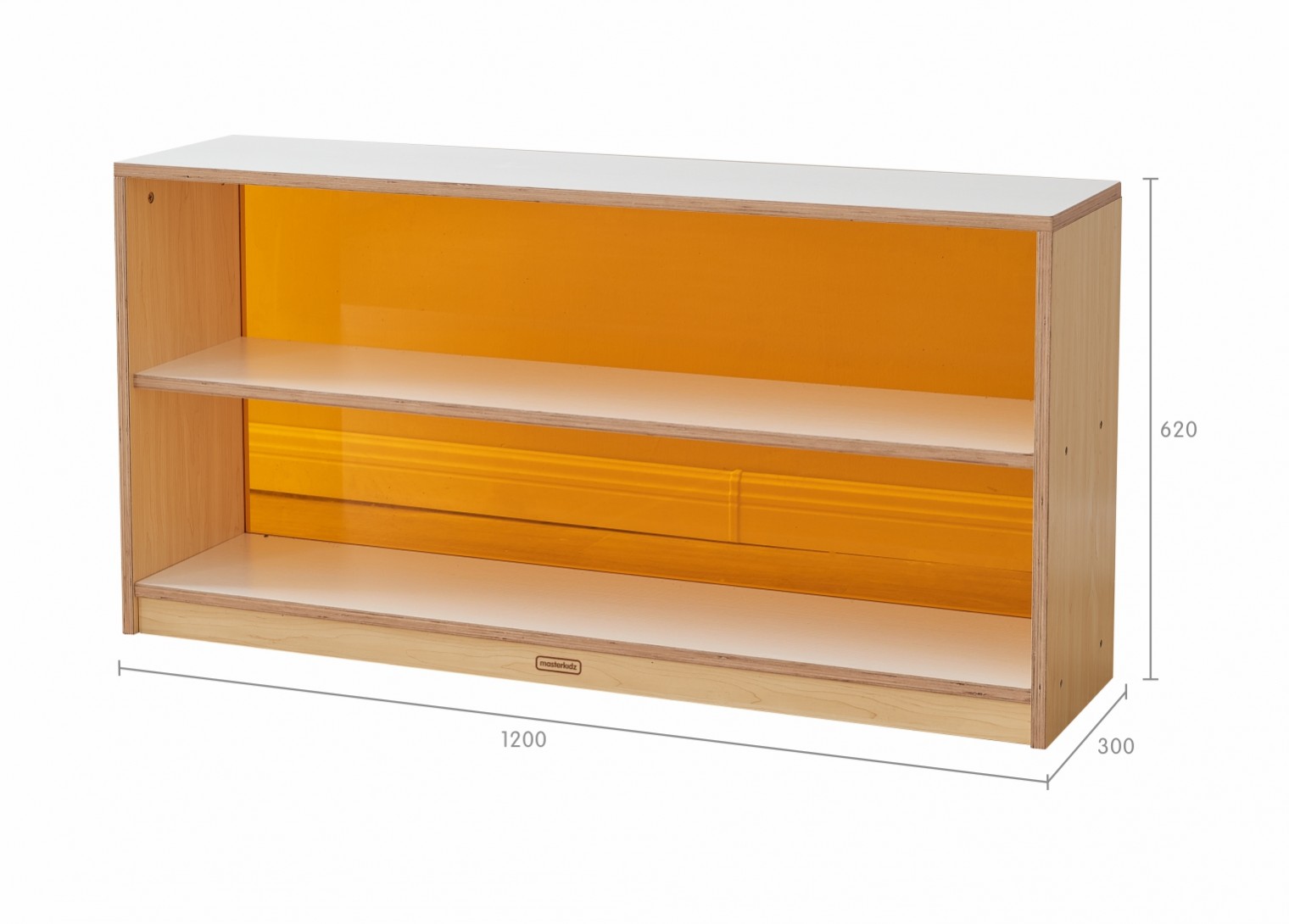 Snowdon - 620H x 1200L Shelving Unit - Translucent Orange Back