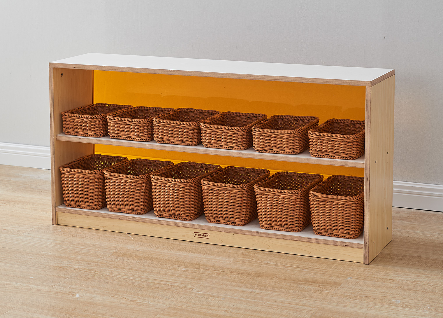 Snowdon - 620H x 1200L Shelving Unit - Translucent Orange Back