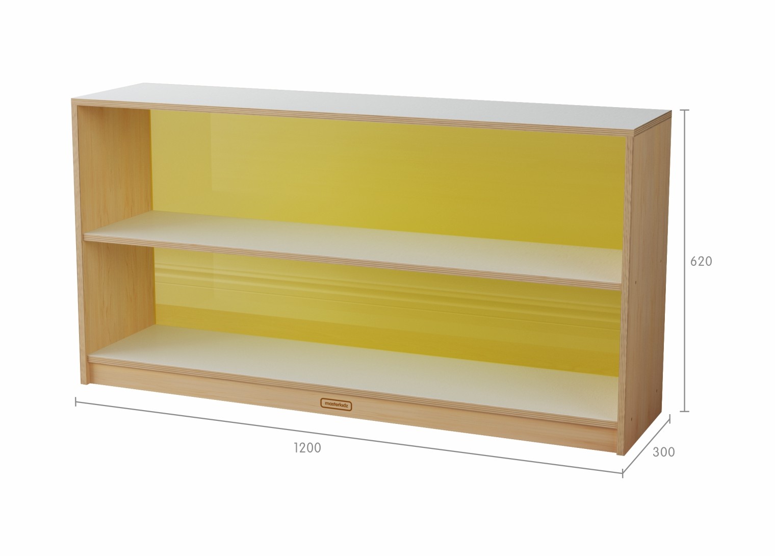 Snowdon - 620H x 1200L Shelving Unit - Translucent Yellow Back