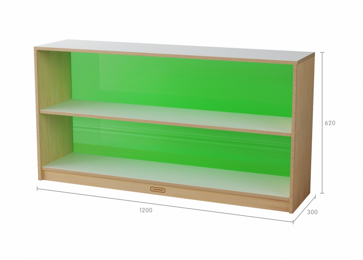 Snowdon - 620H x 1200L Shelving Unit - Translucent Green Back