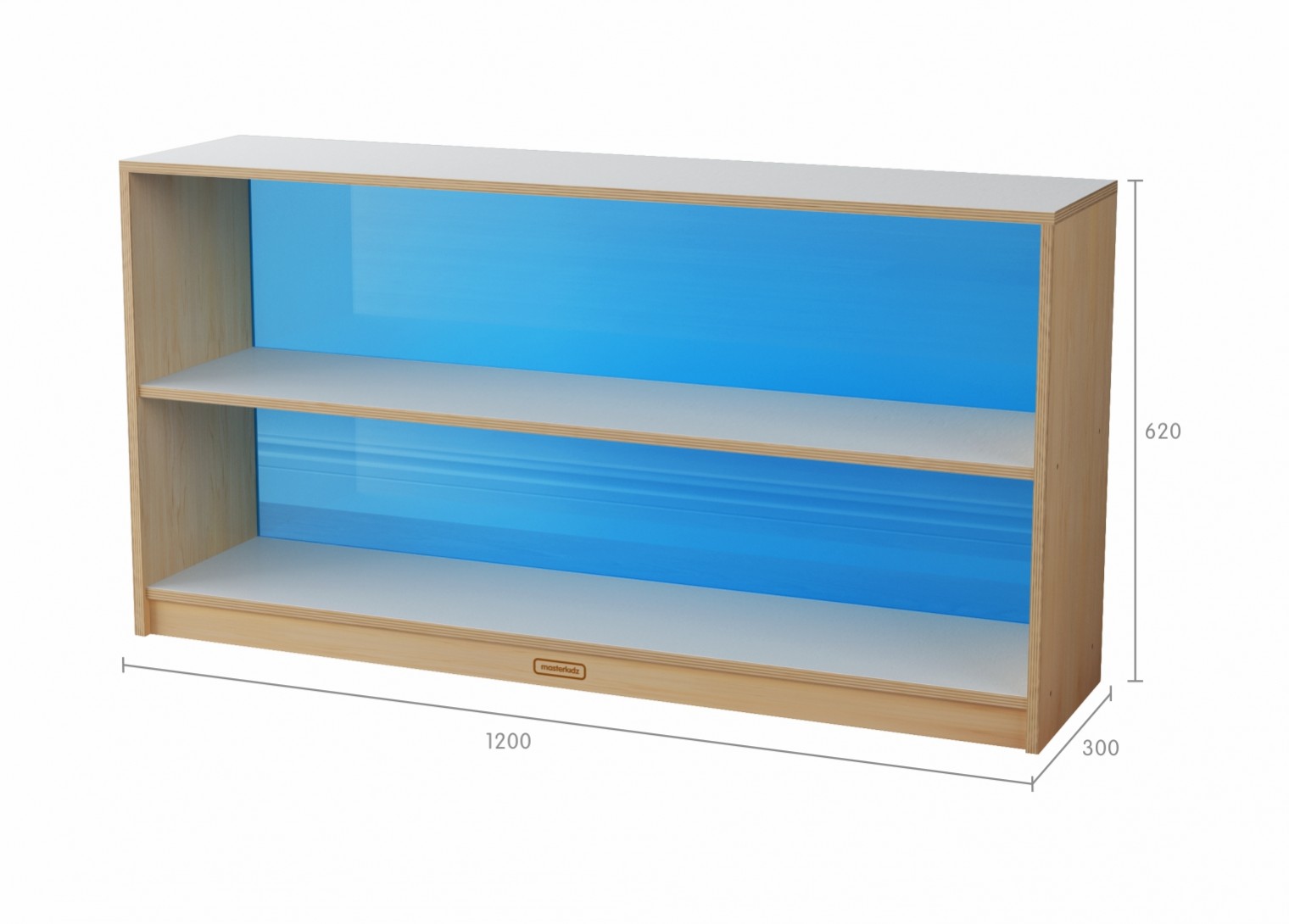 Snowdon - 620H x 1200L Shelving Unit - Translucent Blue Back