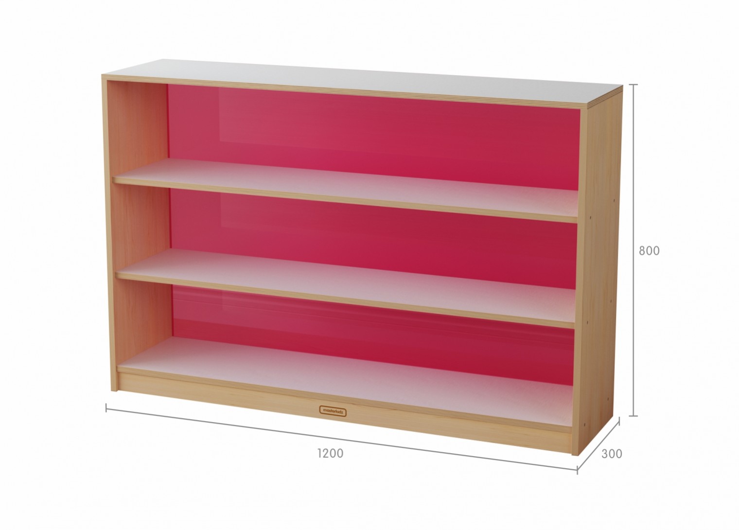 Snowdon - 800H x 1200L Shelving Unit - Translucent Red Back