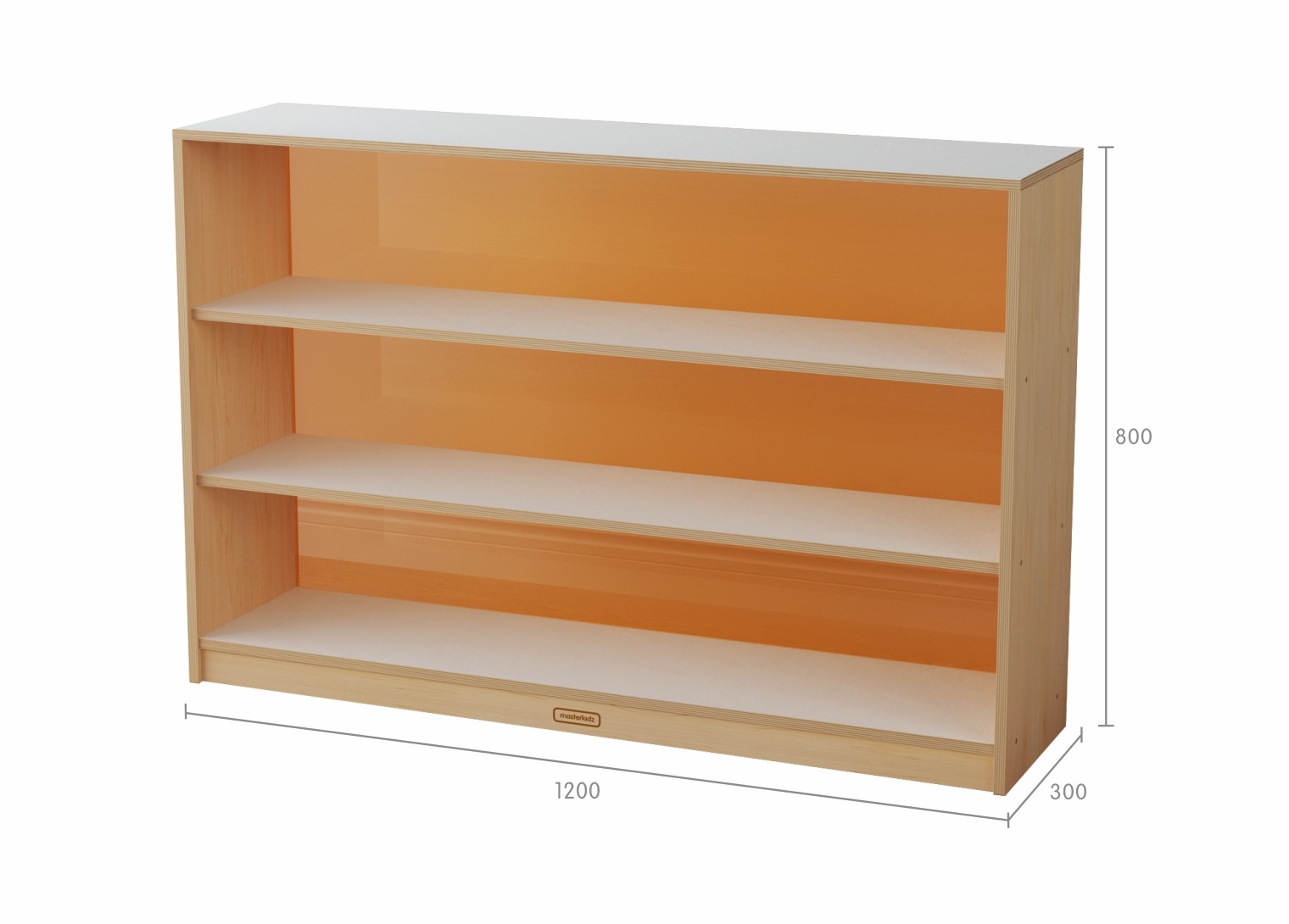 Snowdon - 800H x 1200L Shelving Unit - Translucent Orange Back