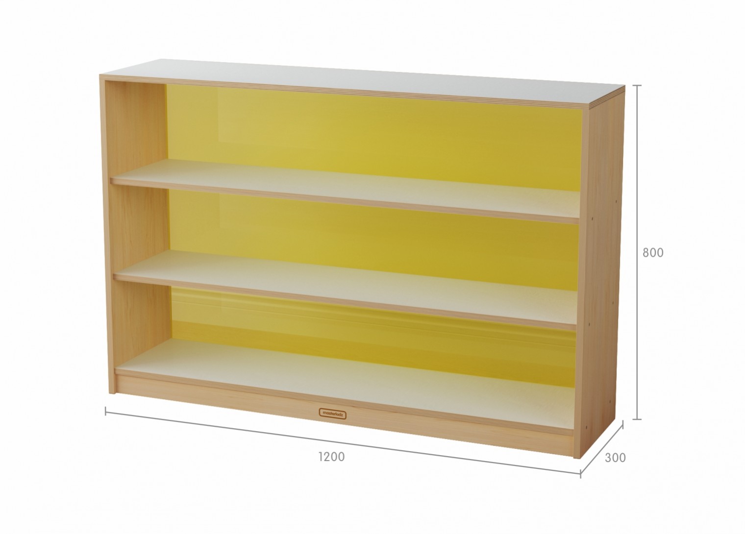 Snowdon - 800H x 1200L Shelving Unit - Translucent Yellow Back