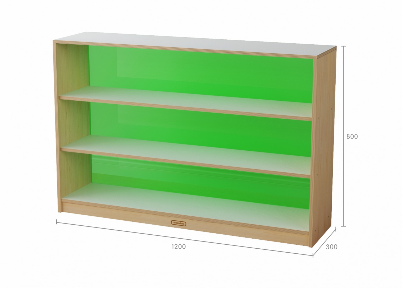 Snowdon - 800H x 1200L Shelving Unit - Translucent Green Back