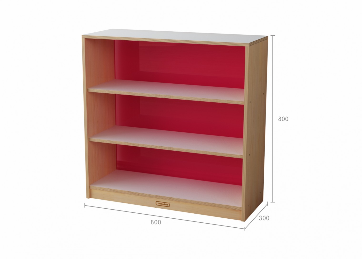 Snowdon - 800H x 800L Shelving Unit - Translucent Red Back