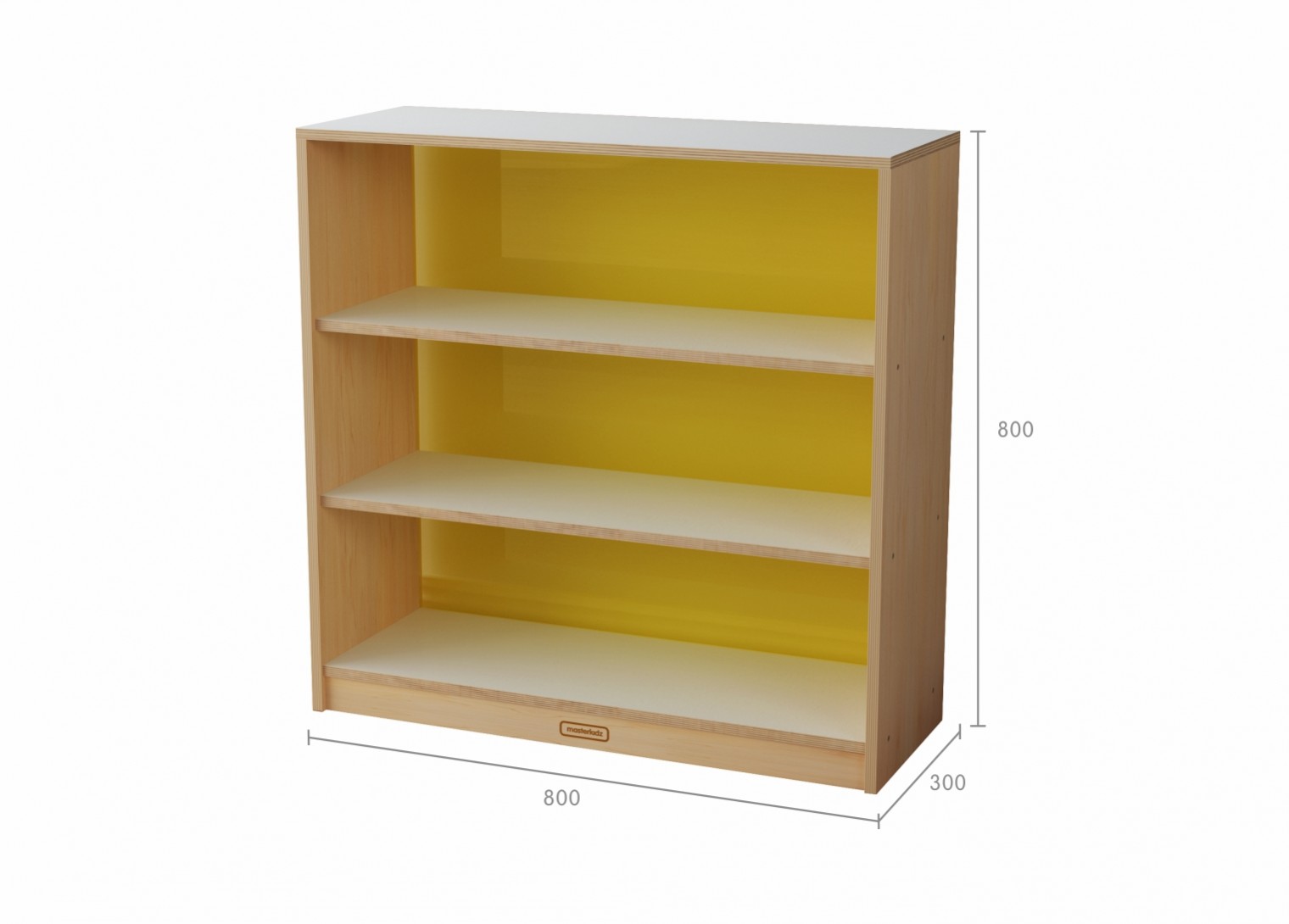 Snowdon - 800H x 800L Shelving Unit - Translucent Yellow Back