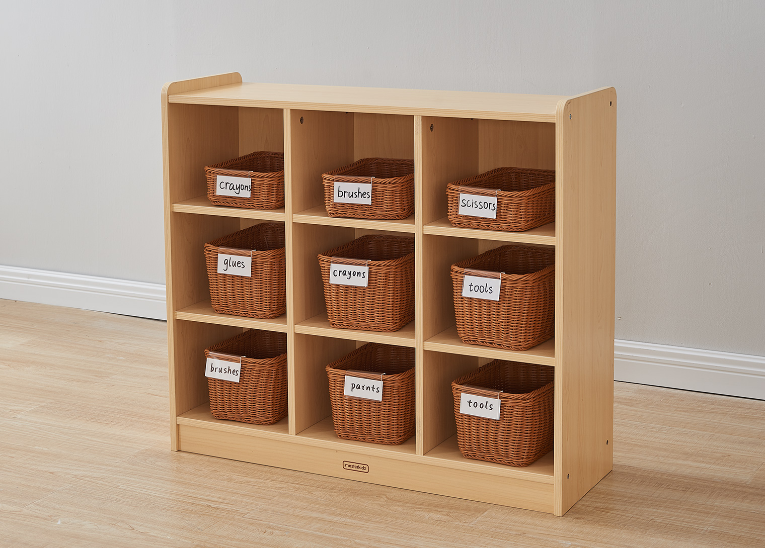 Elite Junior - 800H x 800L  9-Compartment Shelving Unit - Wooden Back