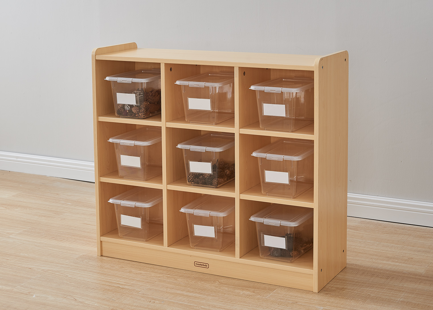 Elite Junior - 800H x 800L  9-Compartment Shelving Unit - Wooden Back