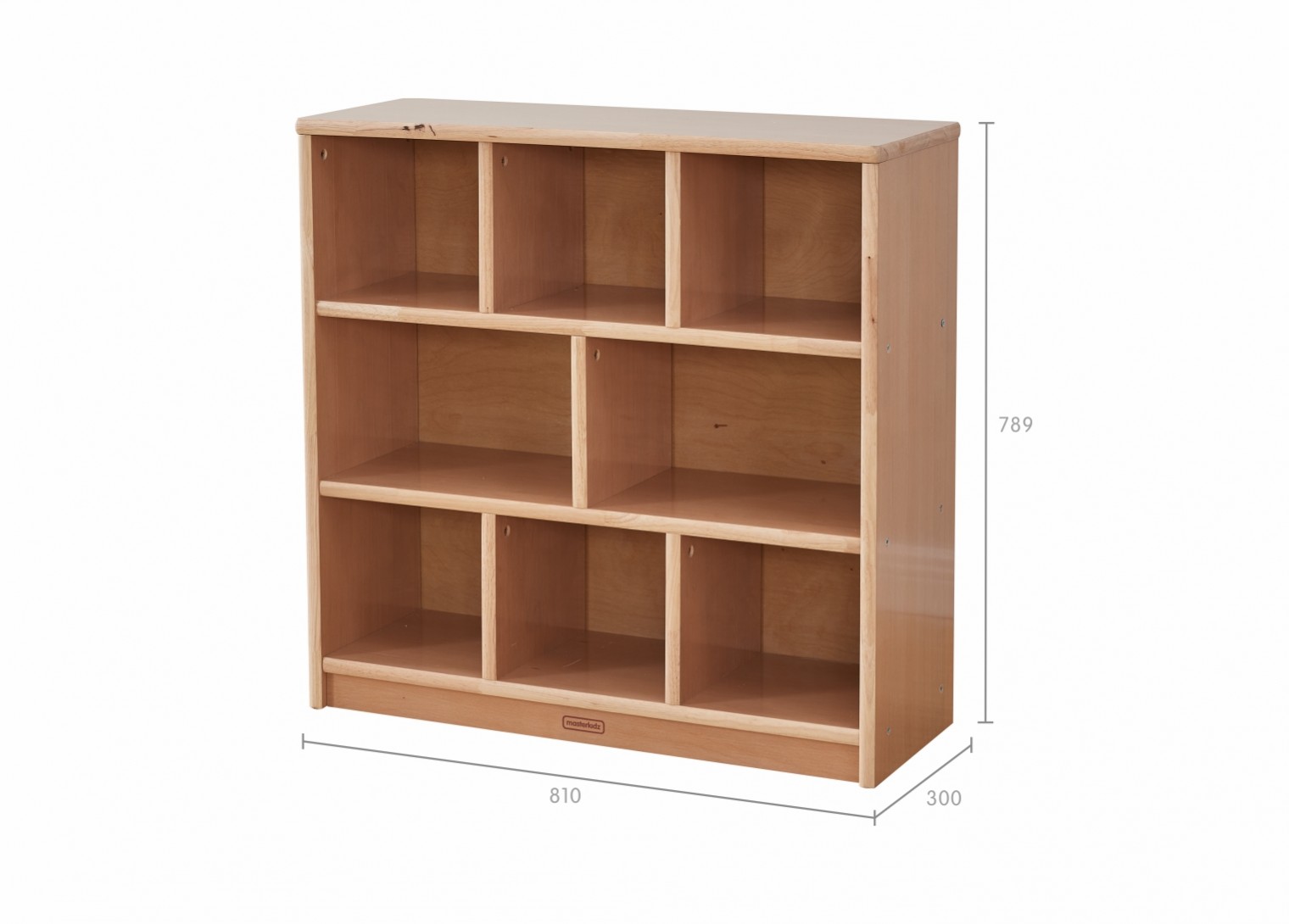 Forest School - 789H x 810L Wooden  8-Compartment Shelving Unit - Wooden Back
