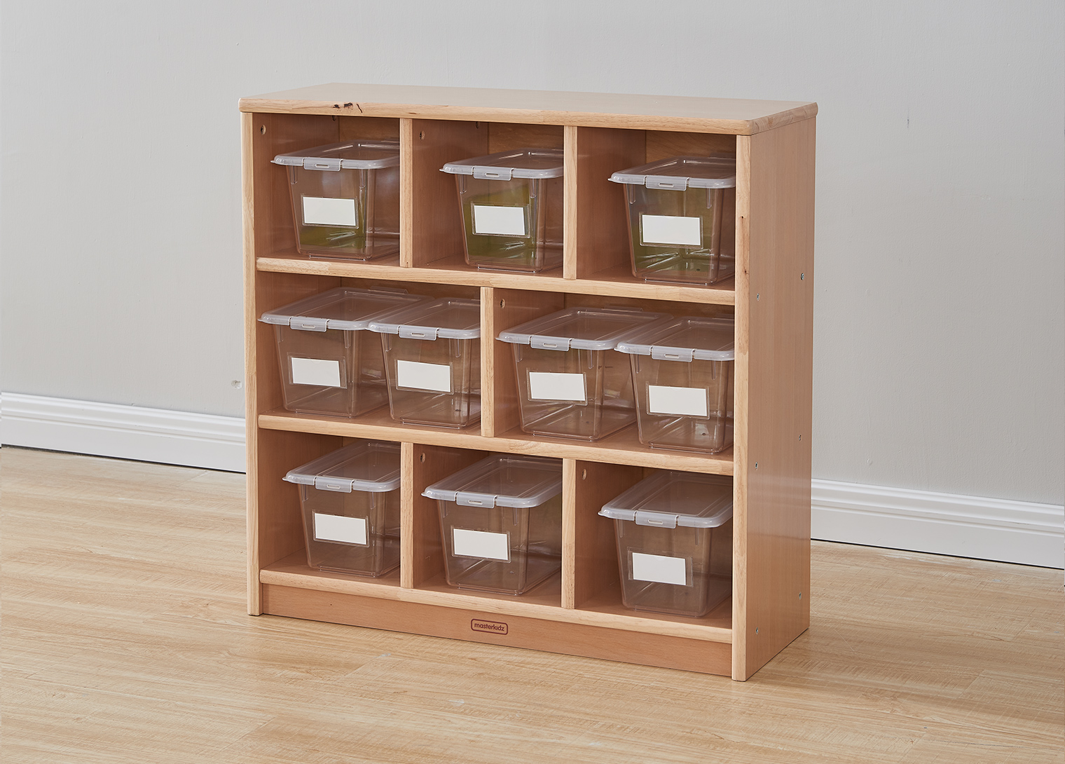 Forest School - 789H x 810L Wooden  8-Compartment Shelving Unit - Wooden Back