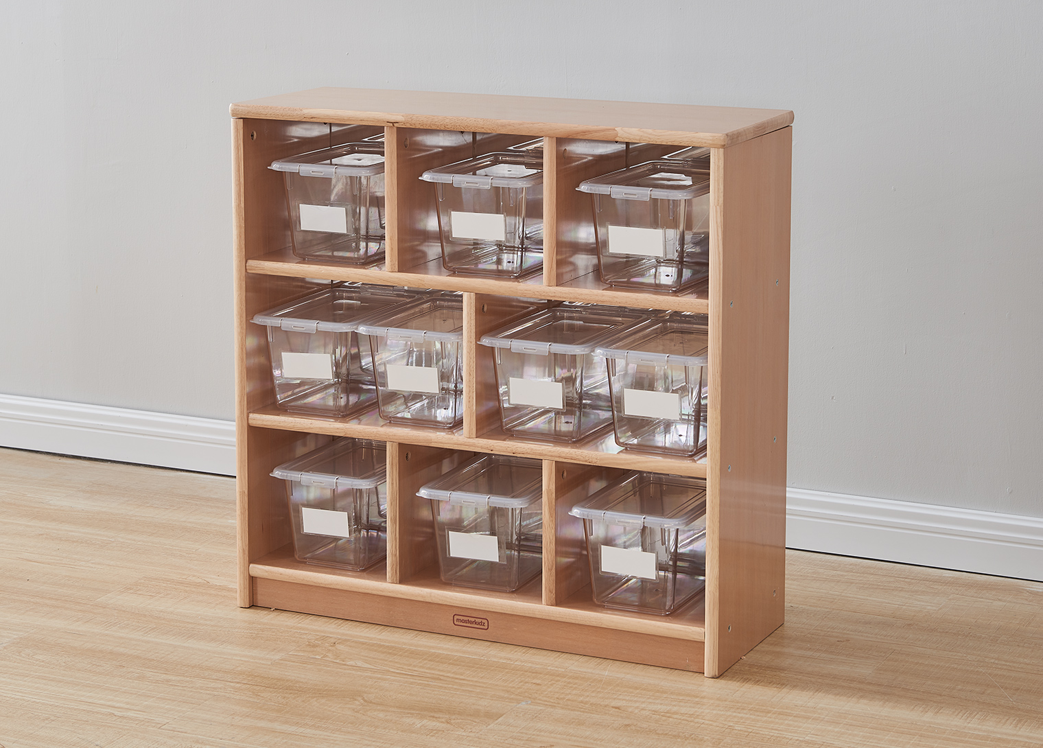 Forest School - 789H x 810L Wooden  8-Compartment Shelving Unit - Anti-Scratch Acrylic Mirror Back