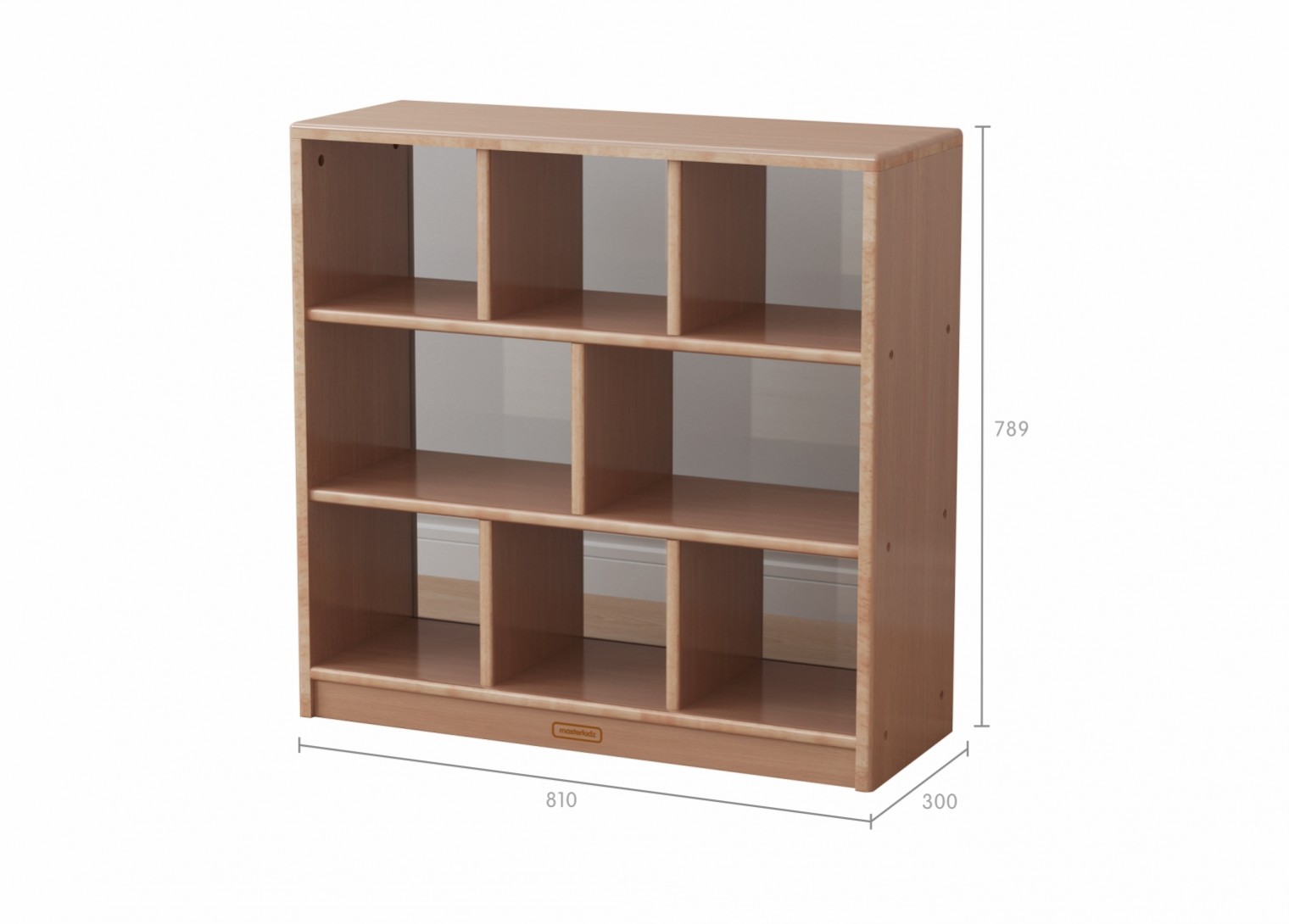 Forest School - 789H x 810L Wooden  8-Compartment Shelving Unit - Transparent Back