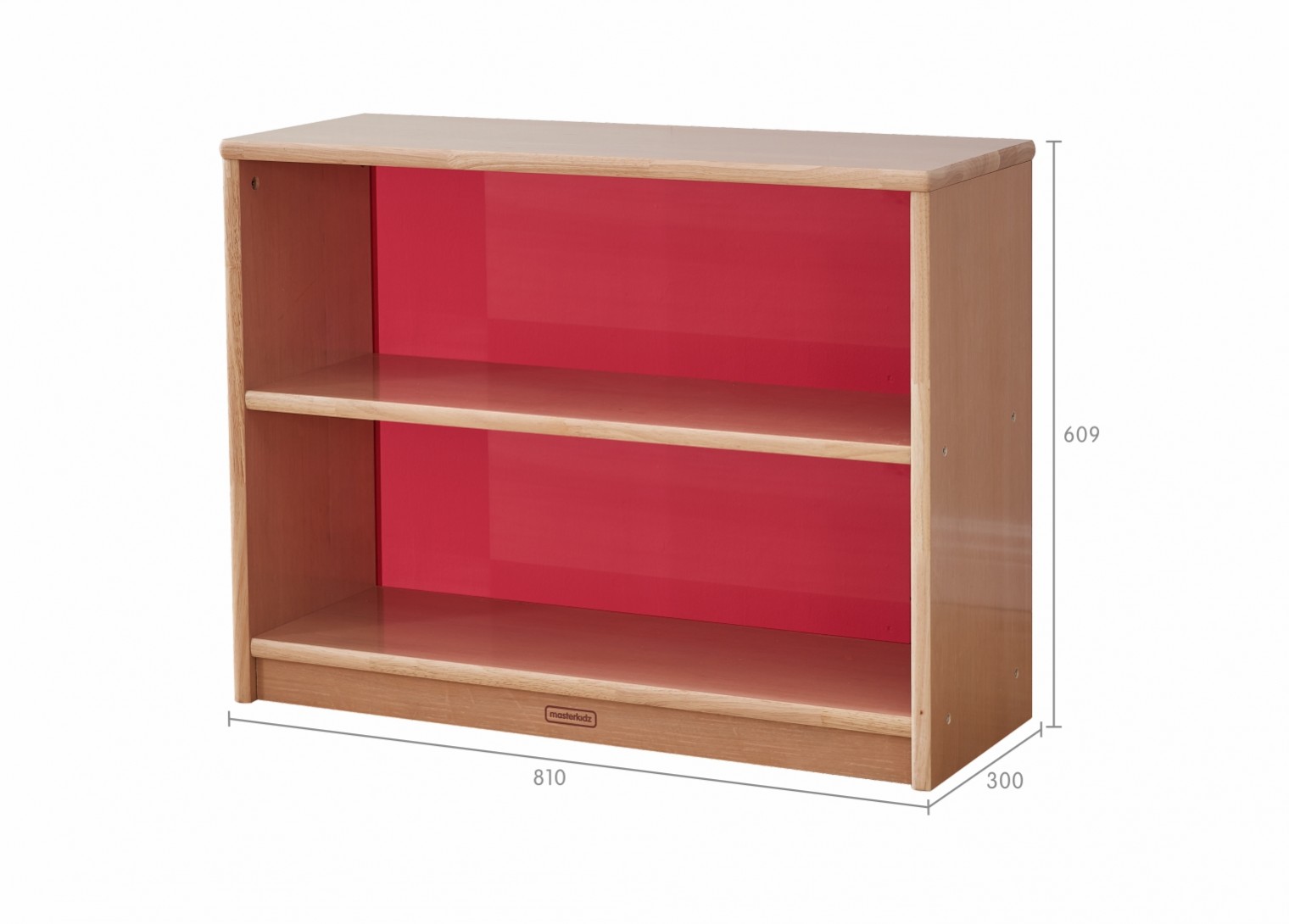 Forest School - 609H x 810L Wooden  Shelving Unit - Translucent Red Back