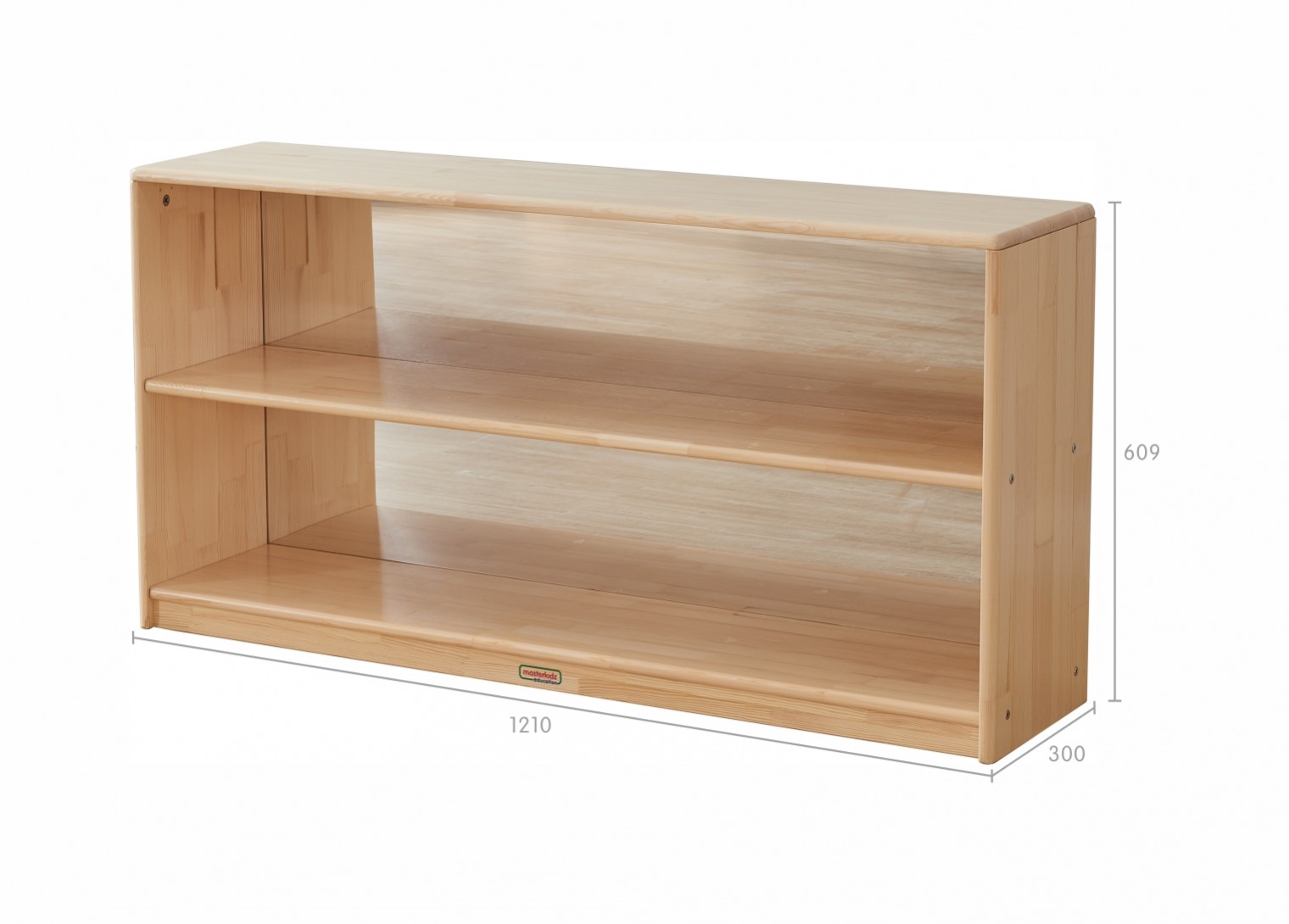 Forest School - 609H x 1210L Wooden  Shelving Unit - Anti-Scratch Acrylic Mirror Back